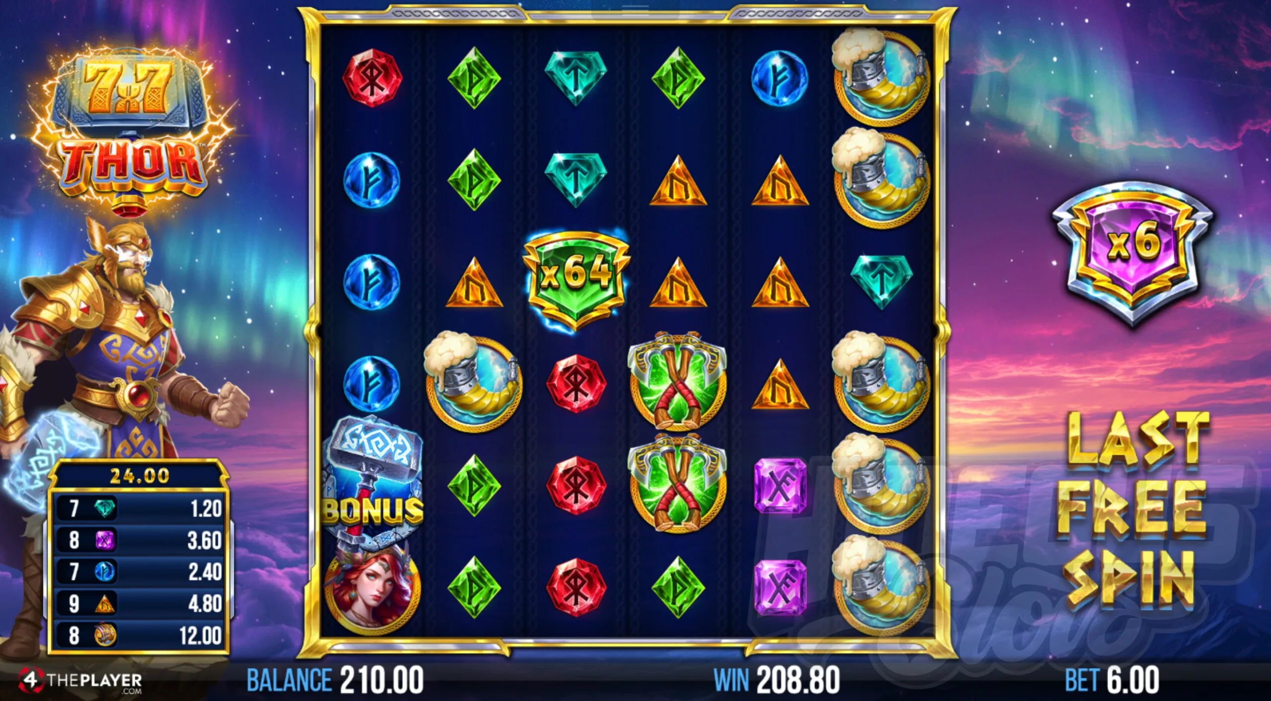 7x7 Thor Free Spins