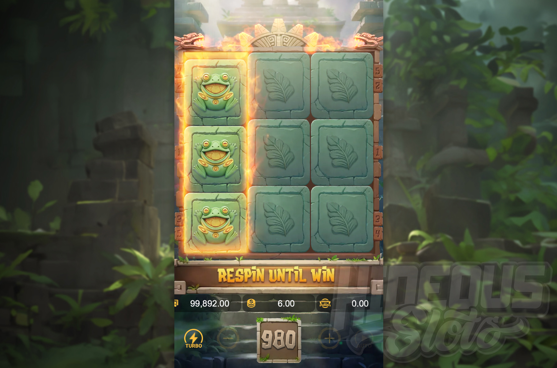 During the Respin Until Win Feature, Reels Respin Until a Win is Awarded