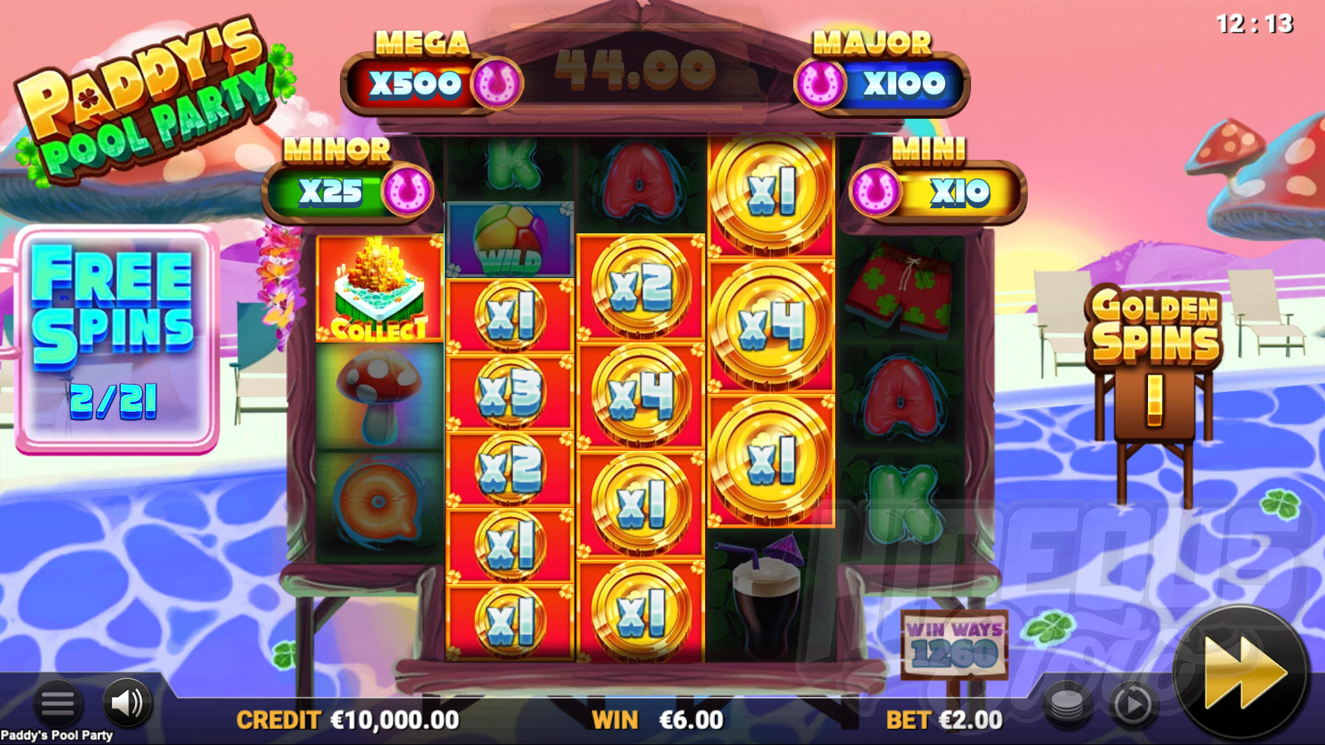 During Free Spins Collect Symbols That Land on Reel 1 or 5 Will Slide Down 1 Position on the Next Spin