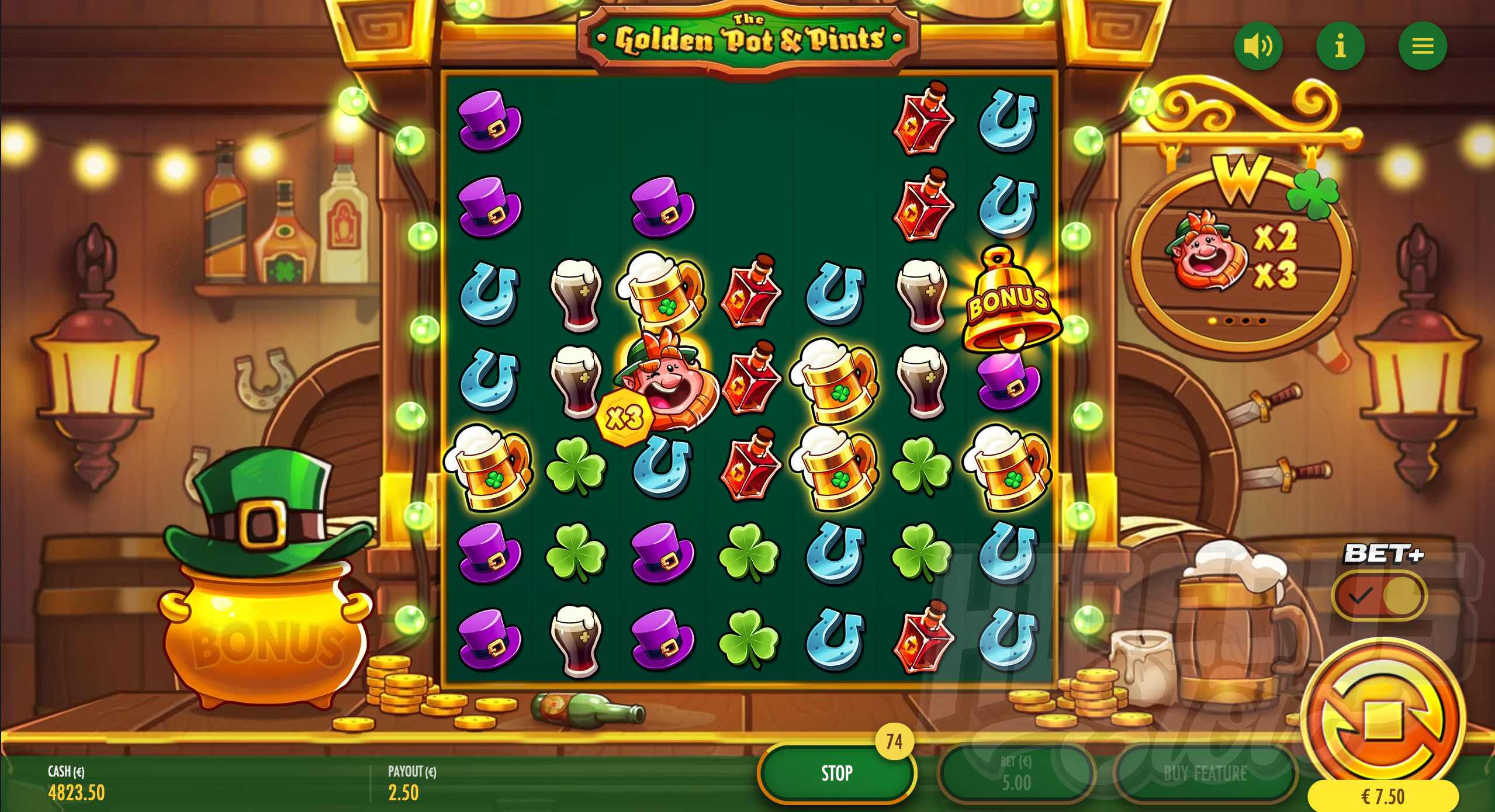 Each Cluster Win in View Generates a Wild Symbol In One of the Empty Positions