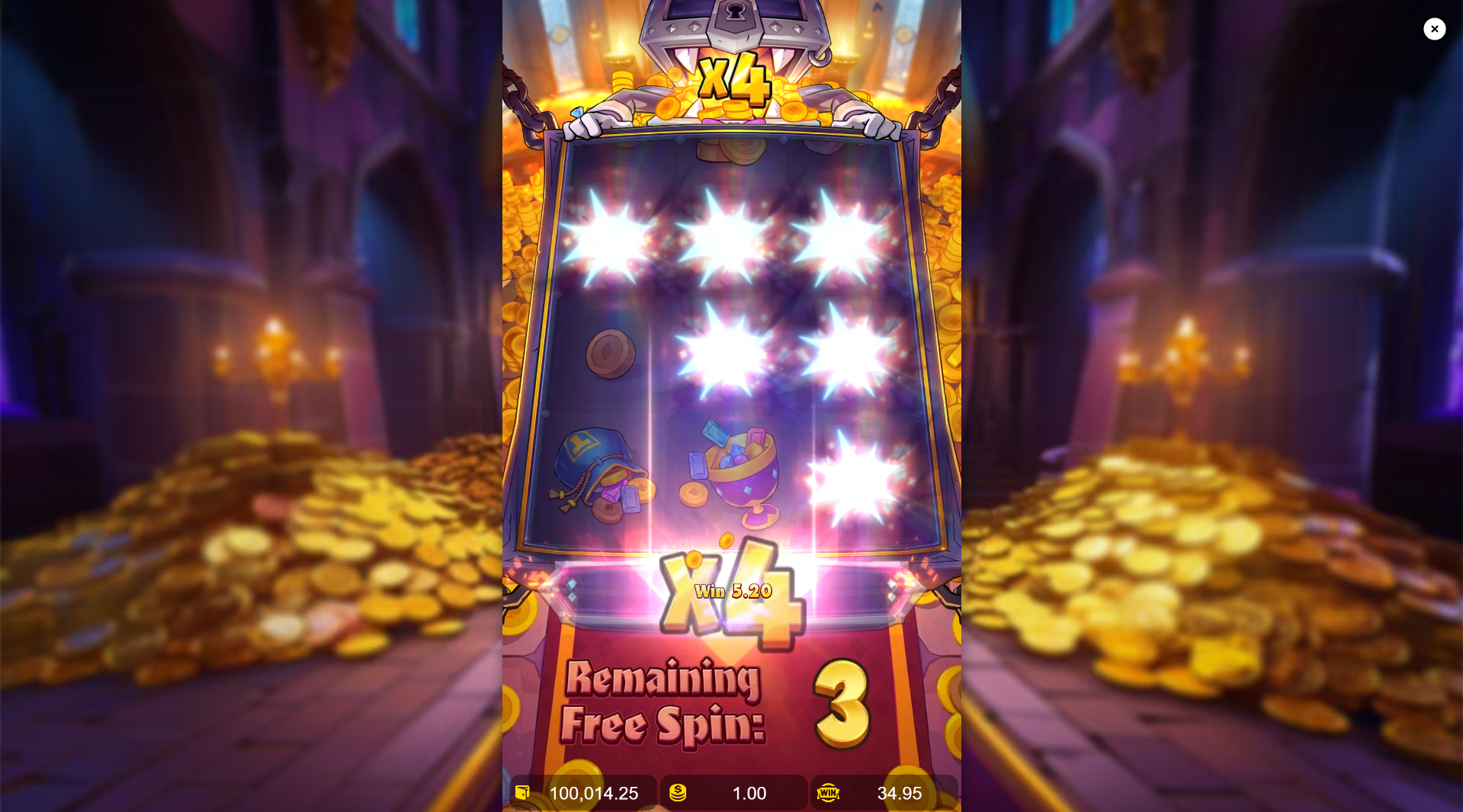 During Free Spins, multiplier values become progressive throughout the feature