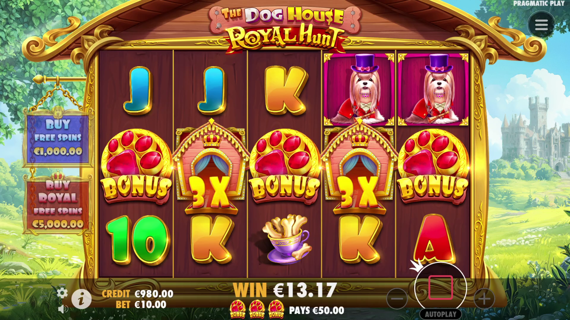 Land scatter symbols on reels 1, 3 and 5 to trigger the Free Spins bonus round