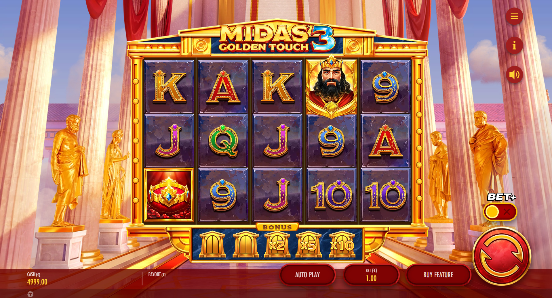 Midas Golden Touch 3 base game play