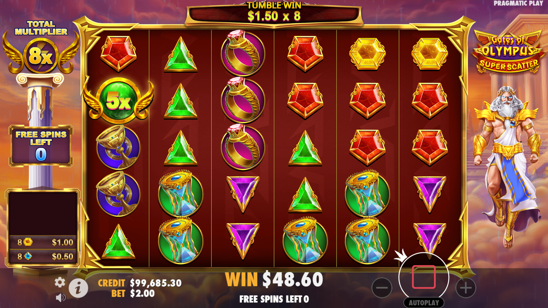 During Free Spins, activated multiplier become persistent throughout