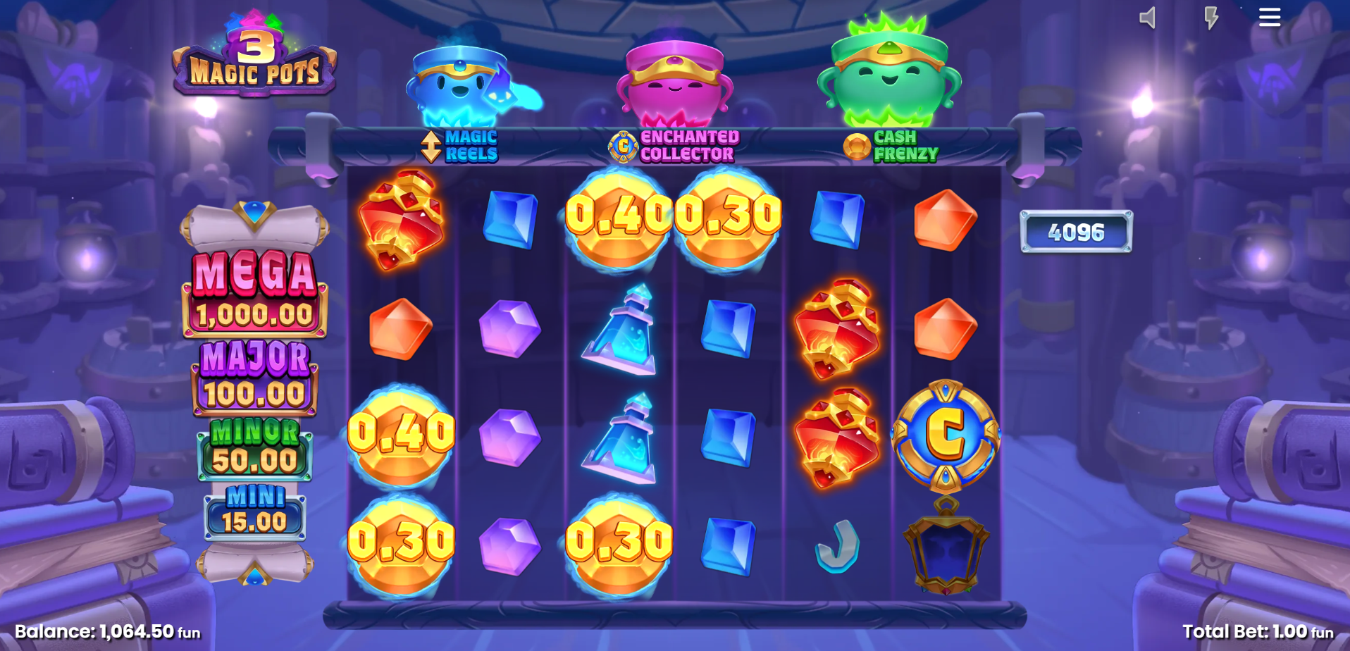 Land Collector symbols alongside Instant or Jackpot Prizes for bigger wins