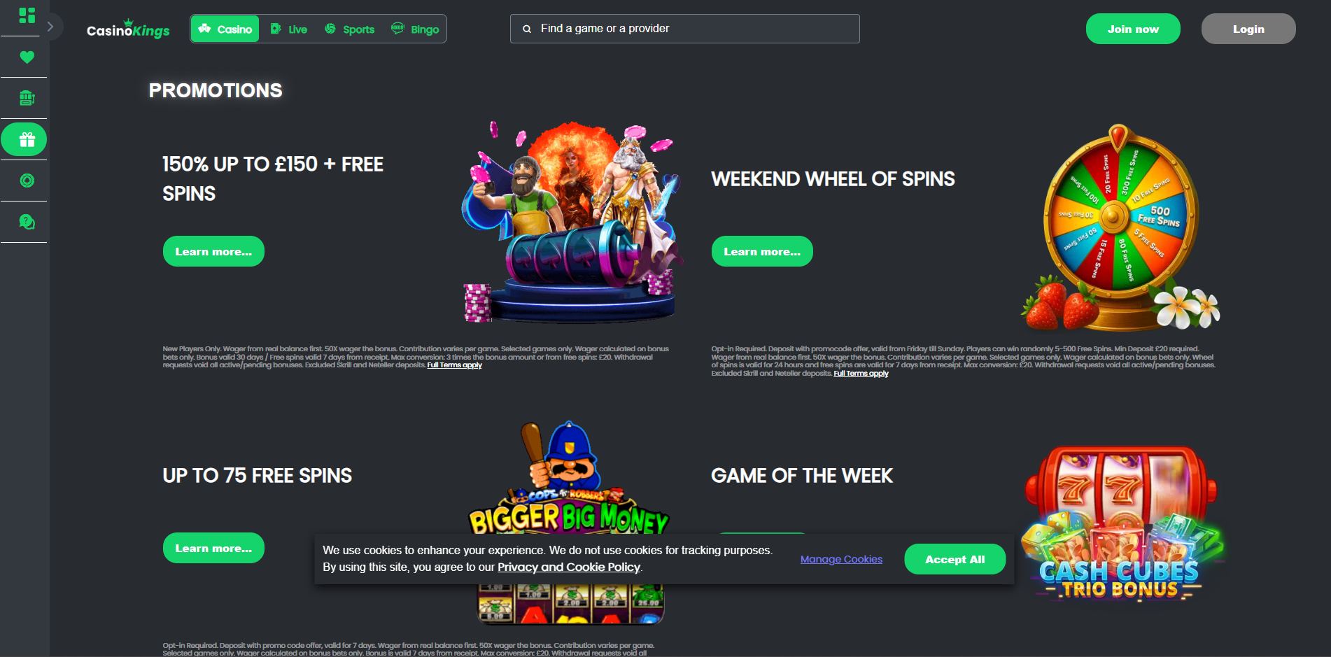 Casino Kings Bonuses