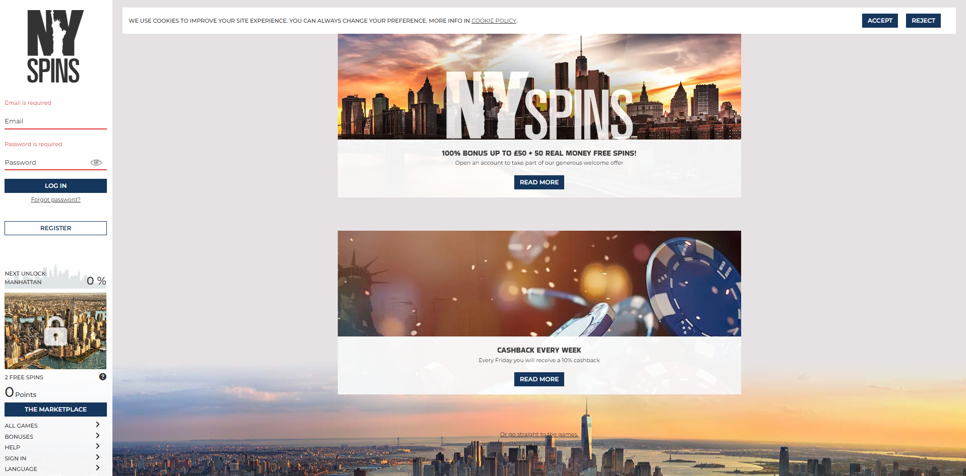 NYSpins Casino Bonuses