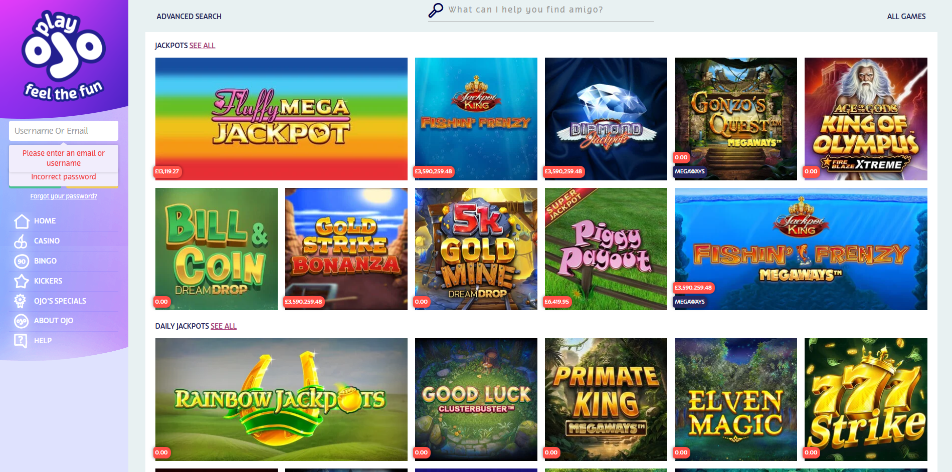 Playojo casino jackpot slots