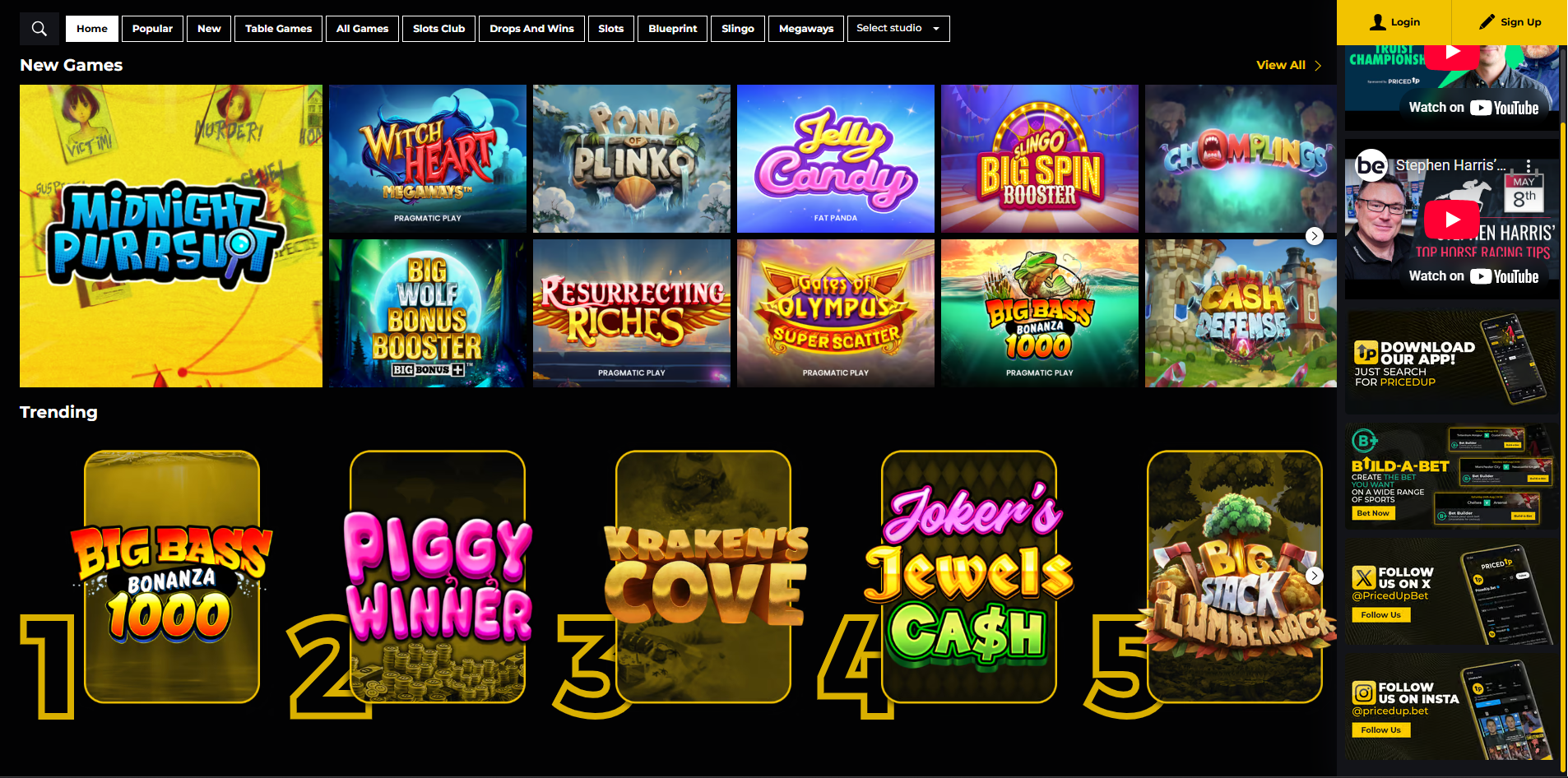 PricedUp Bet Casino Slots