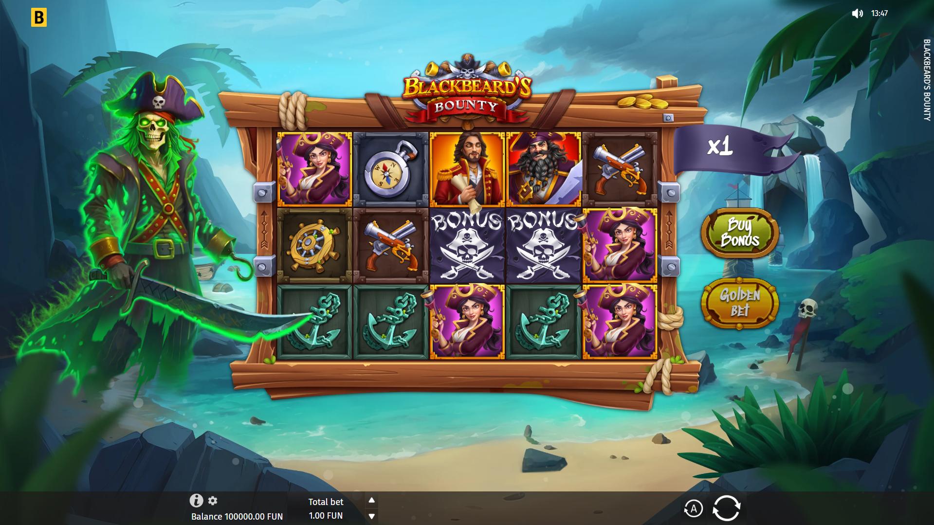 Blackbeard's Bounty Base Game play