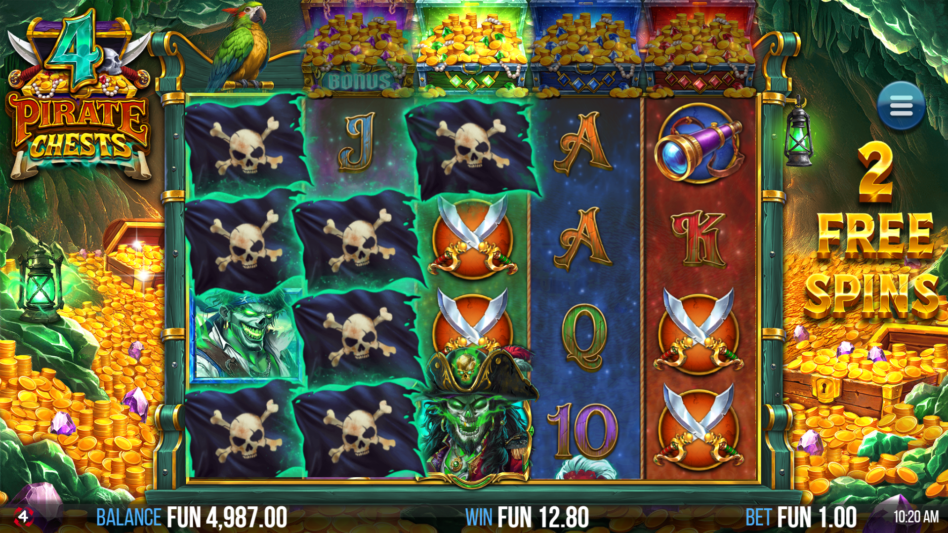 Chests are more likely to trigger during the Free Spins bonus round