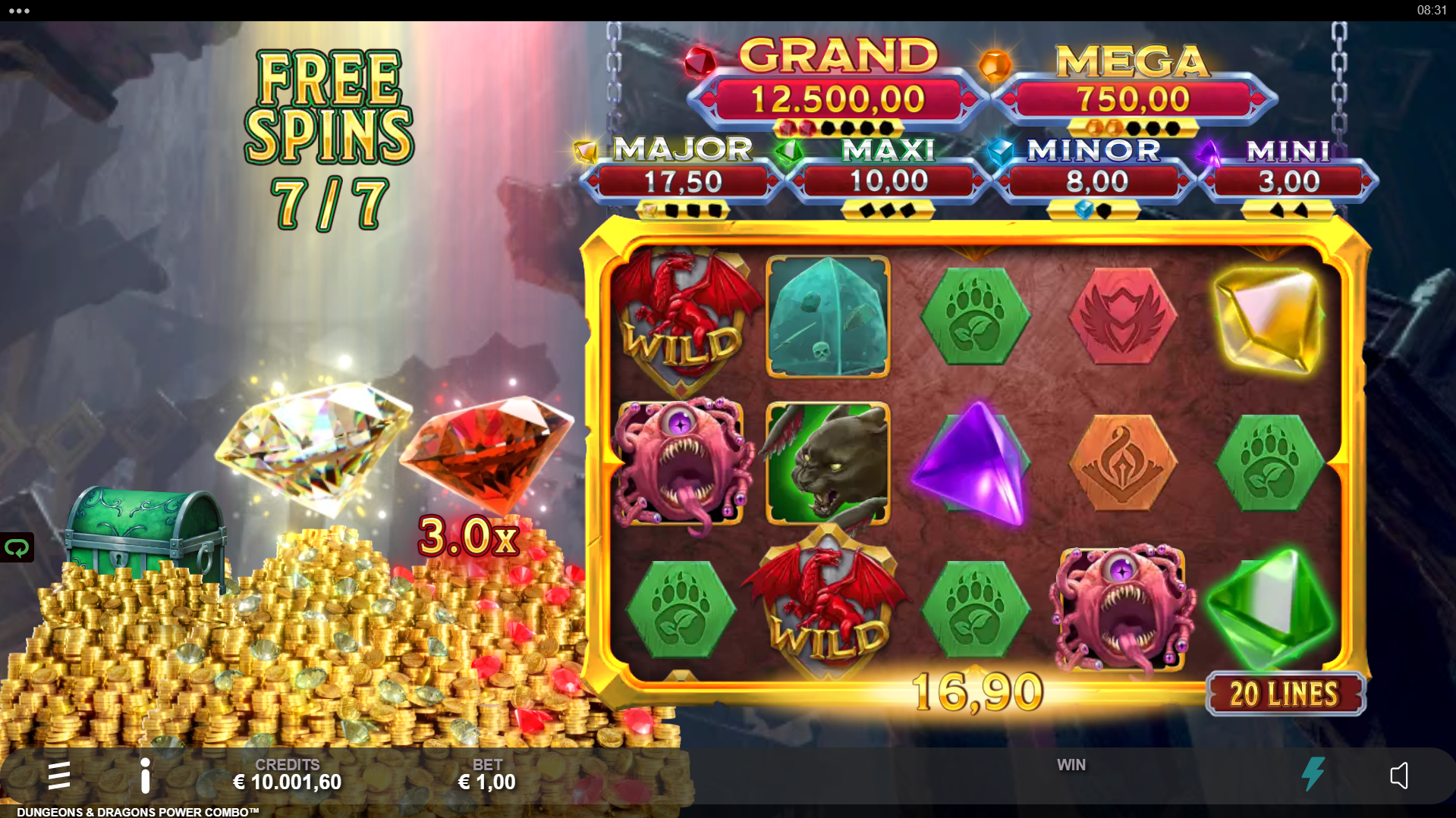 Trigger multiple Pots at once for the chance to win Jackpot Prizes, Multipliers and additional Free Spins