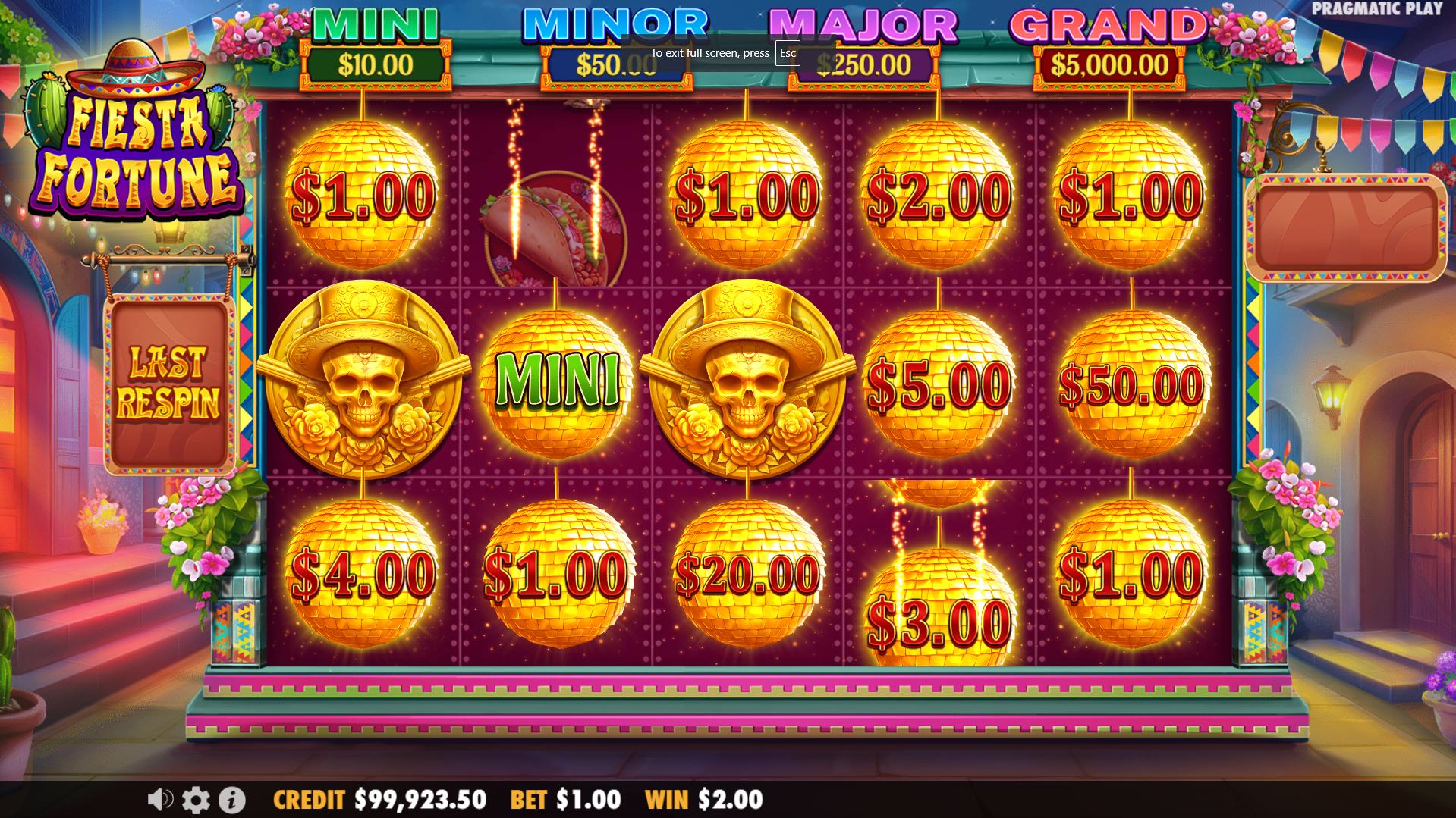 During Free Spins, all Money symbols and Skull Money symbols hold in place until the Respin feature triggers