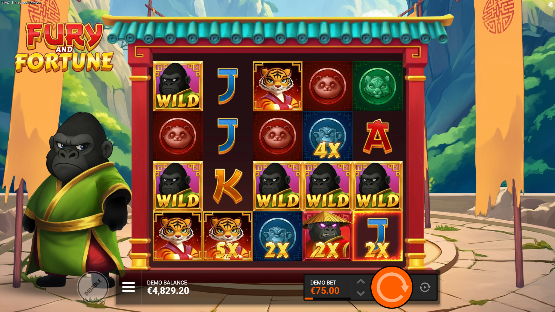 Land Purple and Red Wild symbols to activate enhancing features