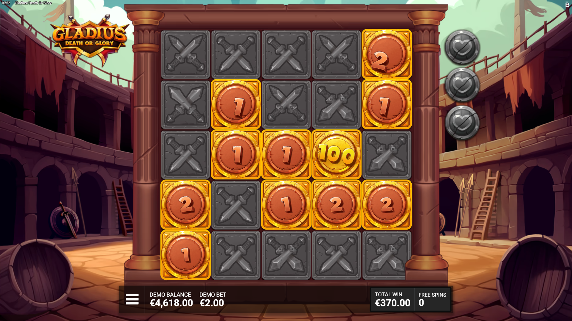 Gladius Death or Glory free spins play