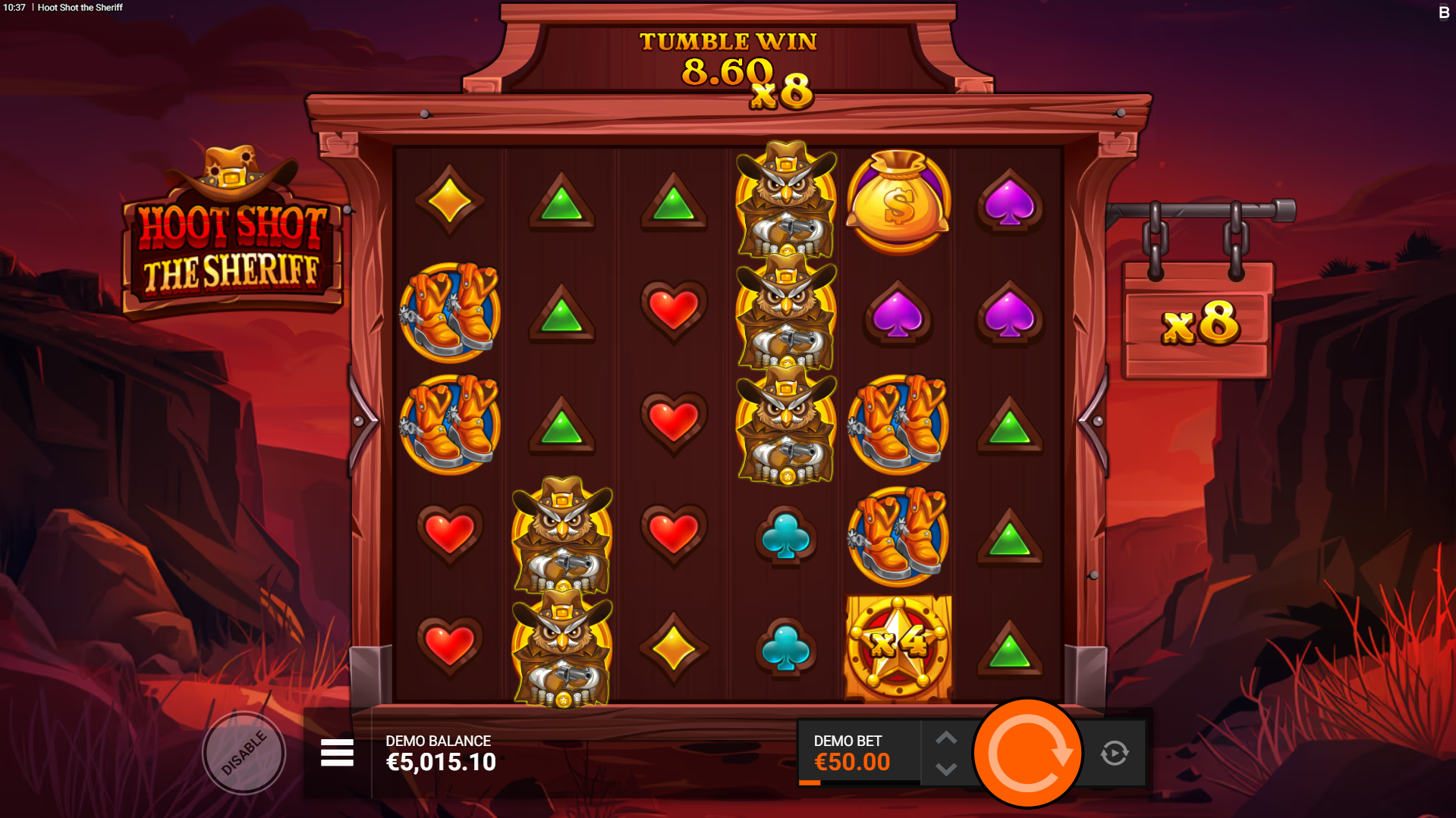 Land a Sheriff's Badge to multiply against the Global Multiplier for bigger wins