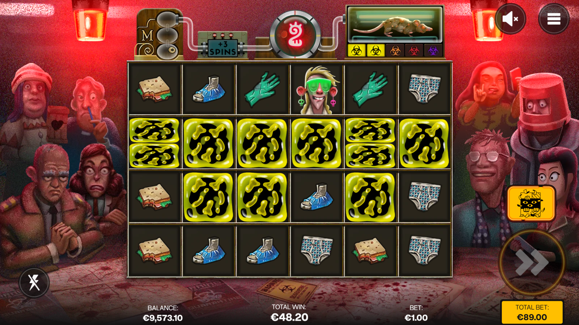 Progress through Mutation Levels to see Virus symbols activate more for bigger win potential
