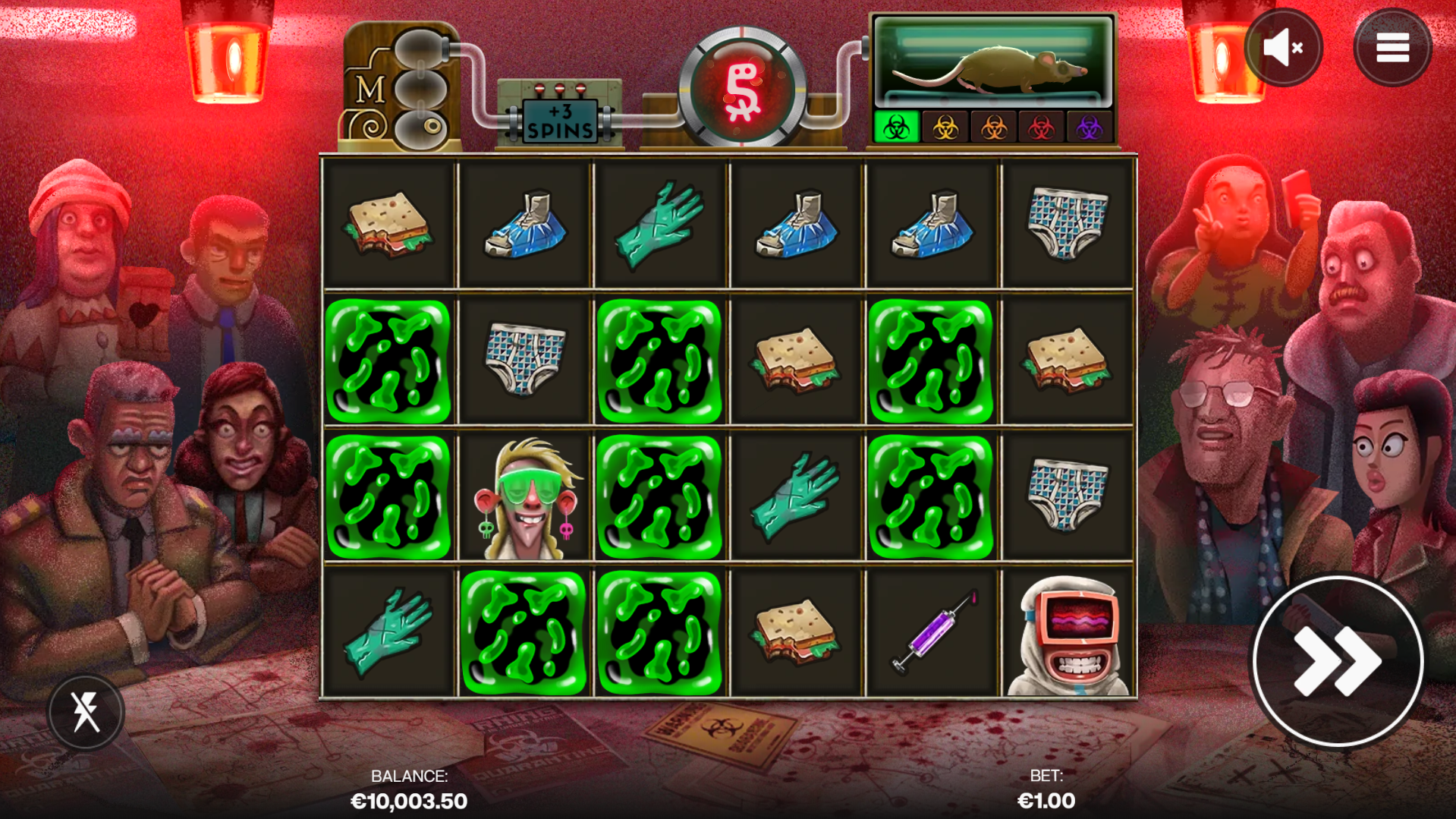 During free spins, Virus symbols may spread or split