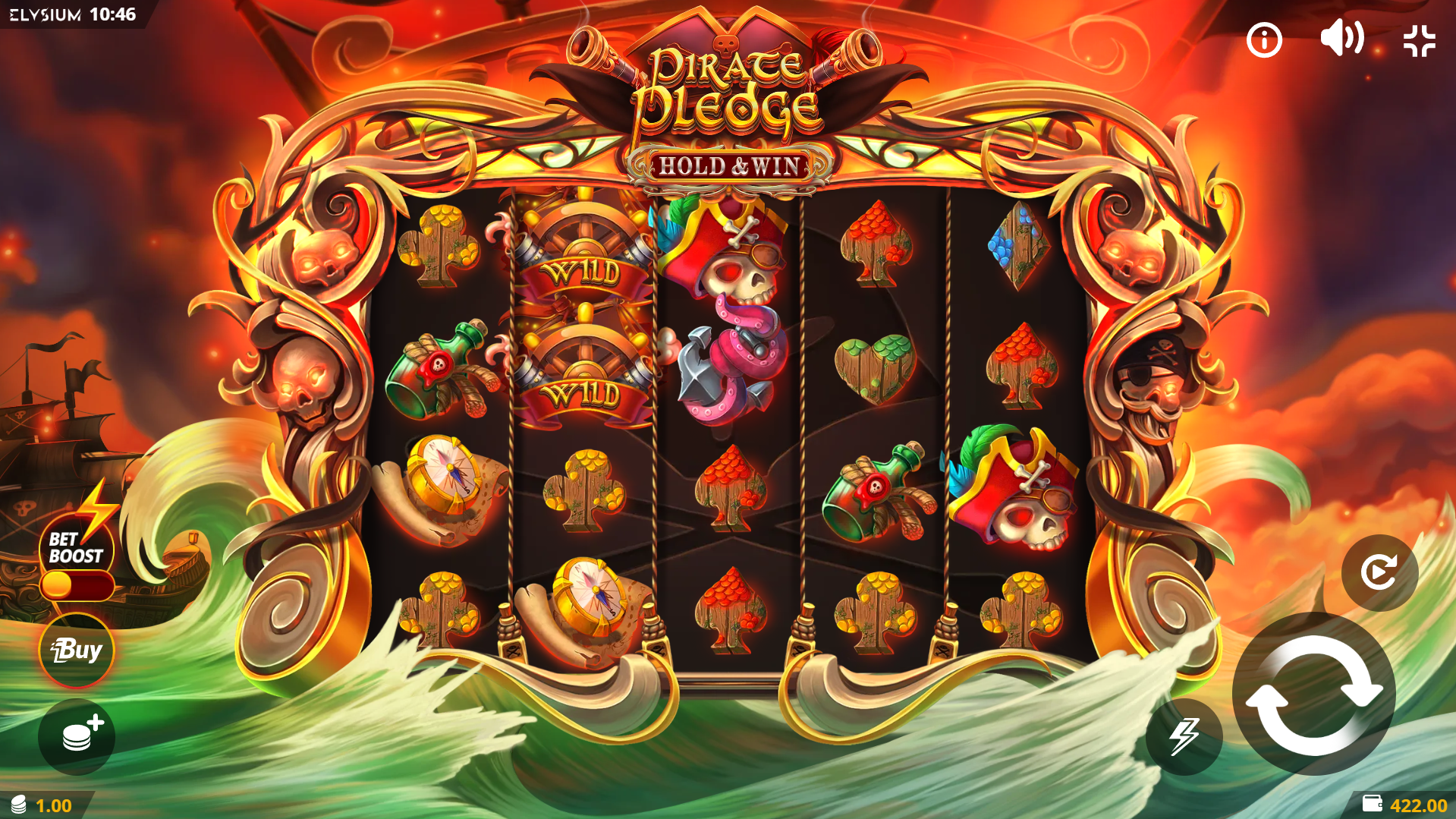 Pirate Pledge Hold & Win base game play