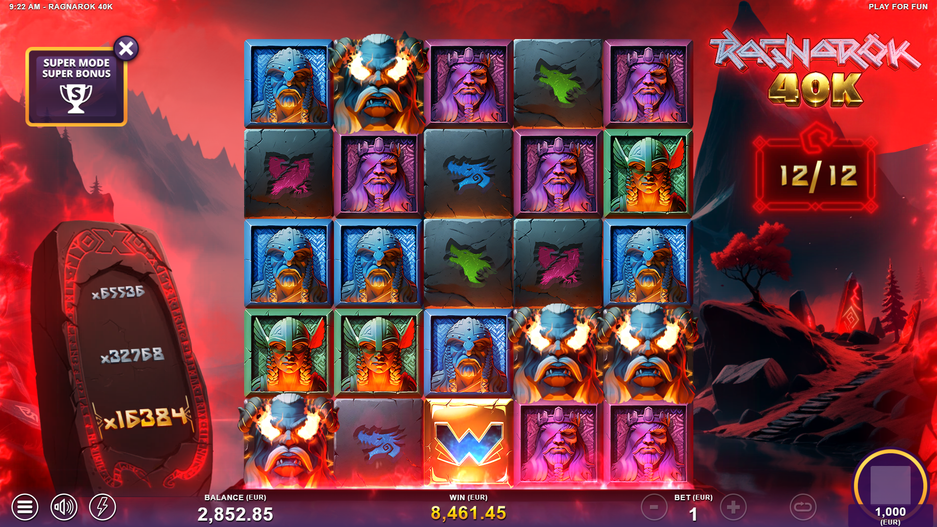 Ragnarok 40K Super Mode bonus play