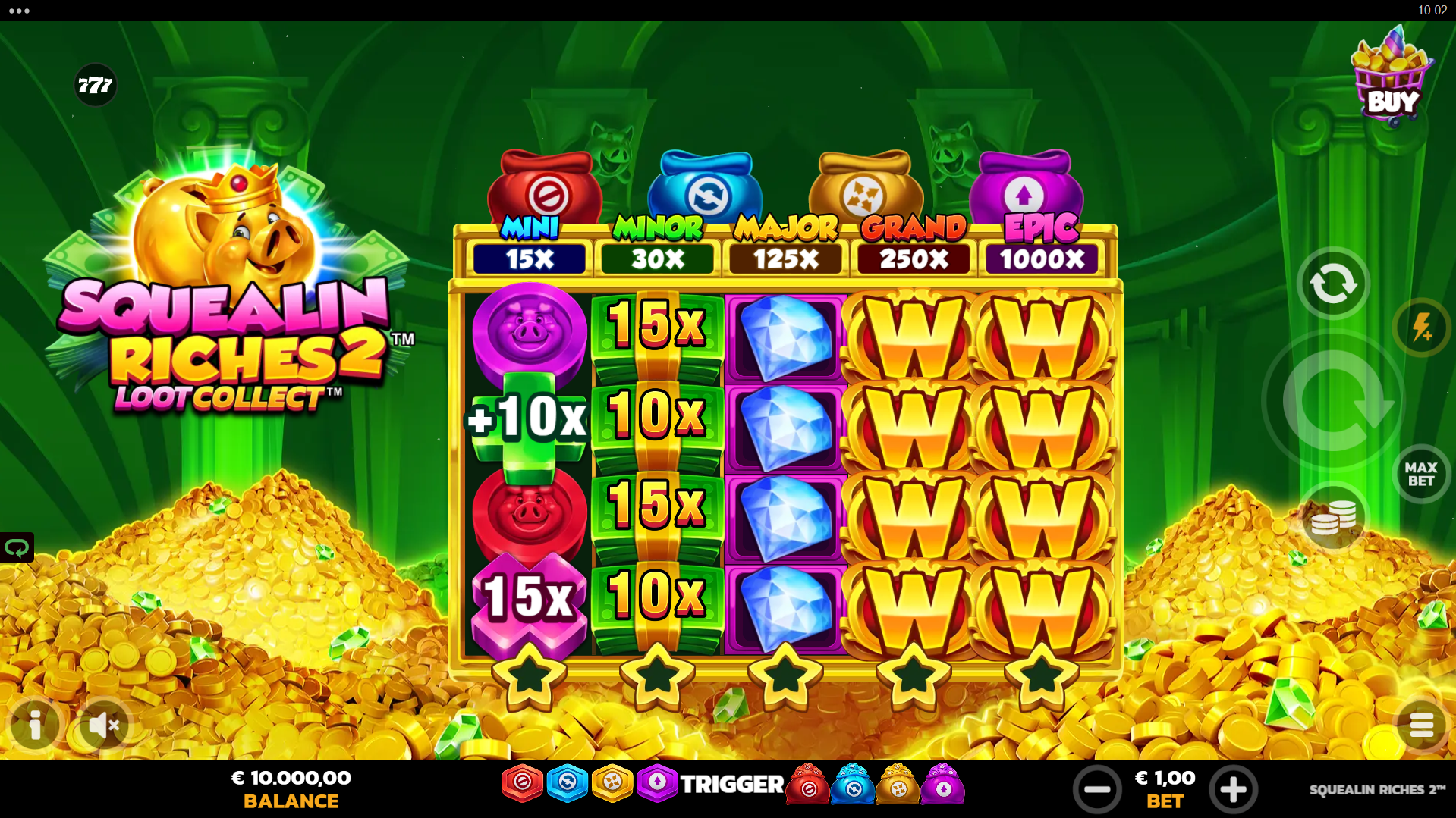 Squealin Riches 2 base game play