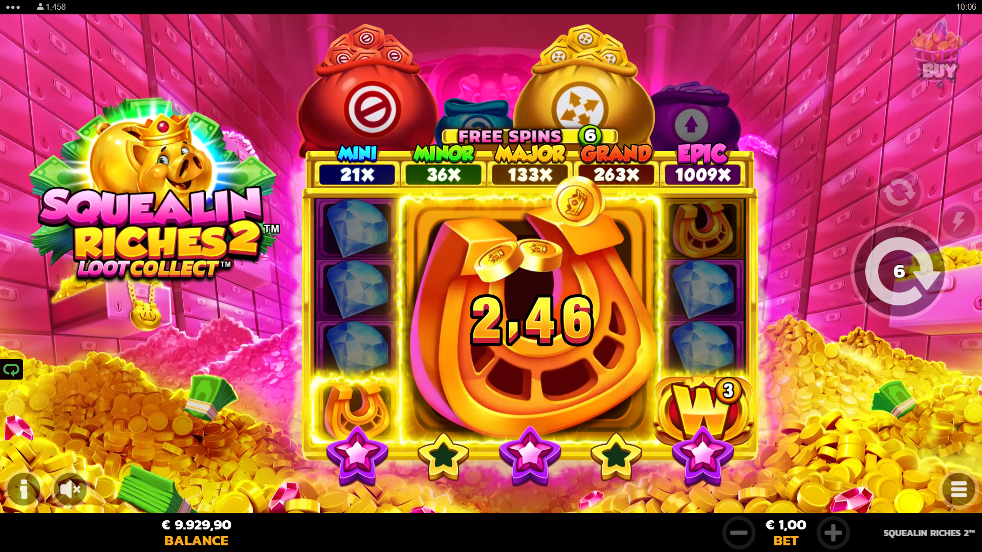 Squealin Riches 2 Free Spins play