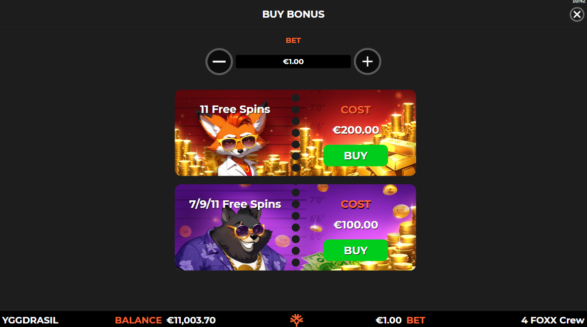 4 FOXX Crew Bonus Buy Options