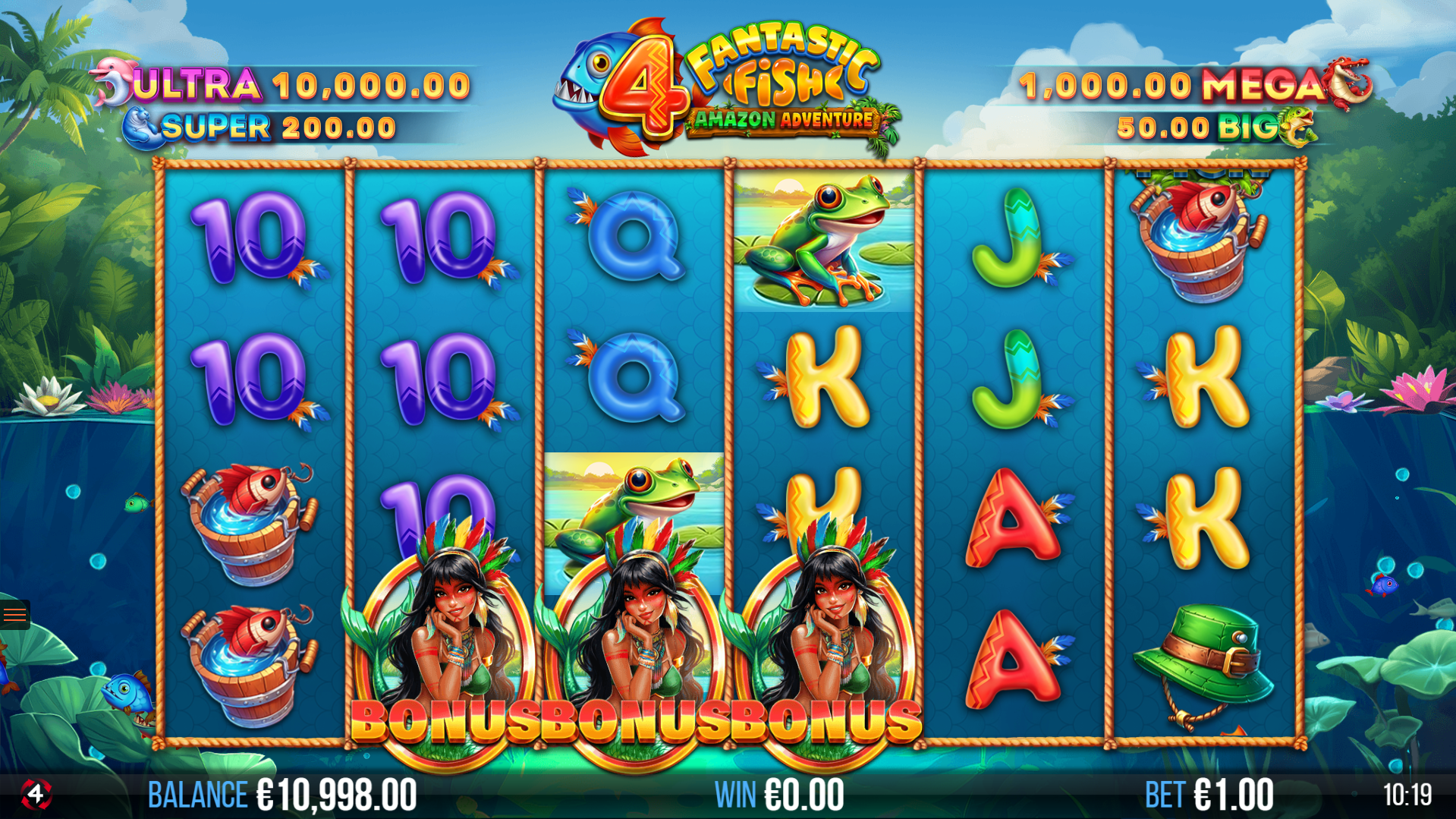 Land 3 or more Respin Scatters to trigger the Amazon Free Spins bonus round
