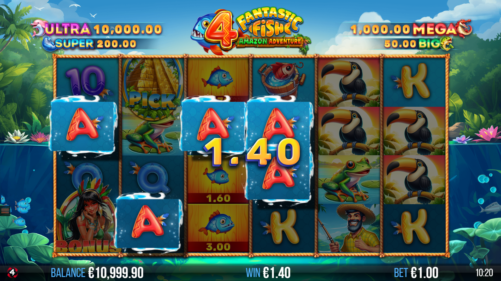 4 Fantastic Fish Amazon Adventure offers player 4,096 ways to win