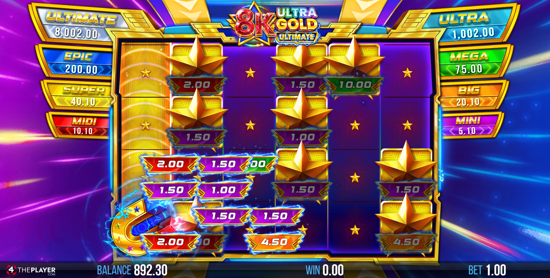 Land a Collect symbol alongside Prize symbols for instant wins
