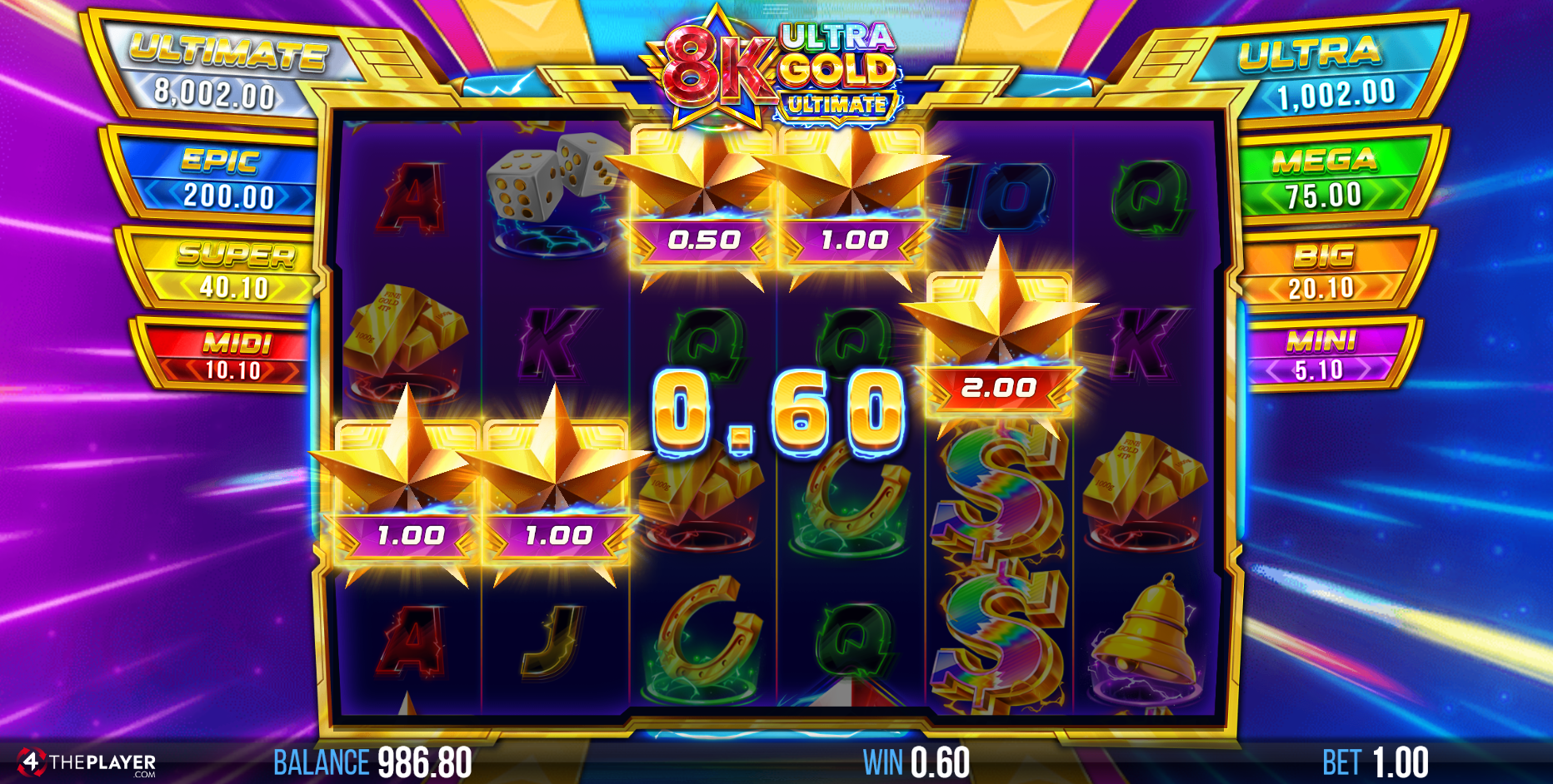 Form winning combinations of Cash Prizes to win via the Money Ways feature