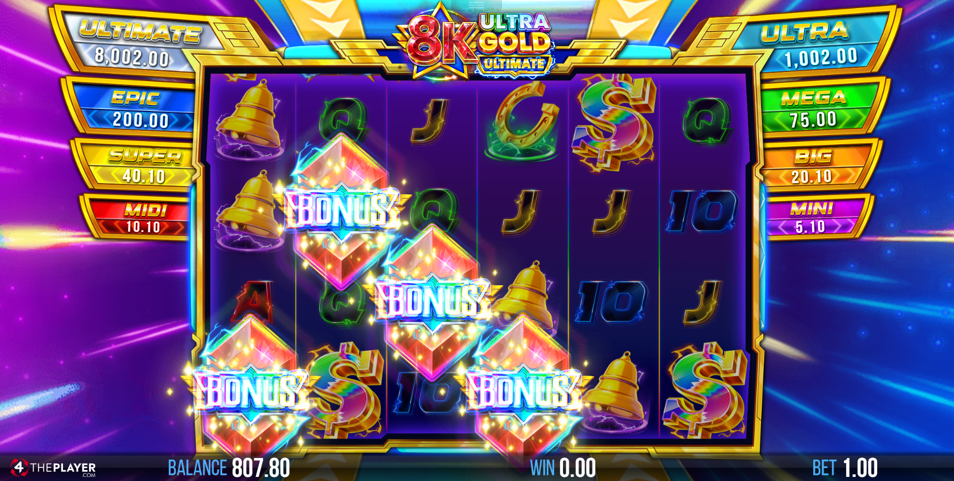 Trigger the Bonus Choice feature by landing 3 or more scatters