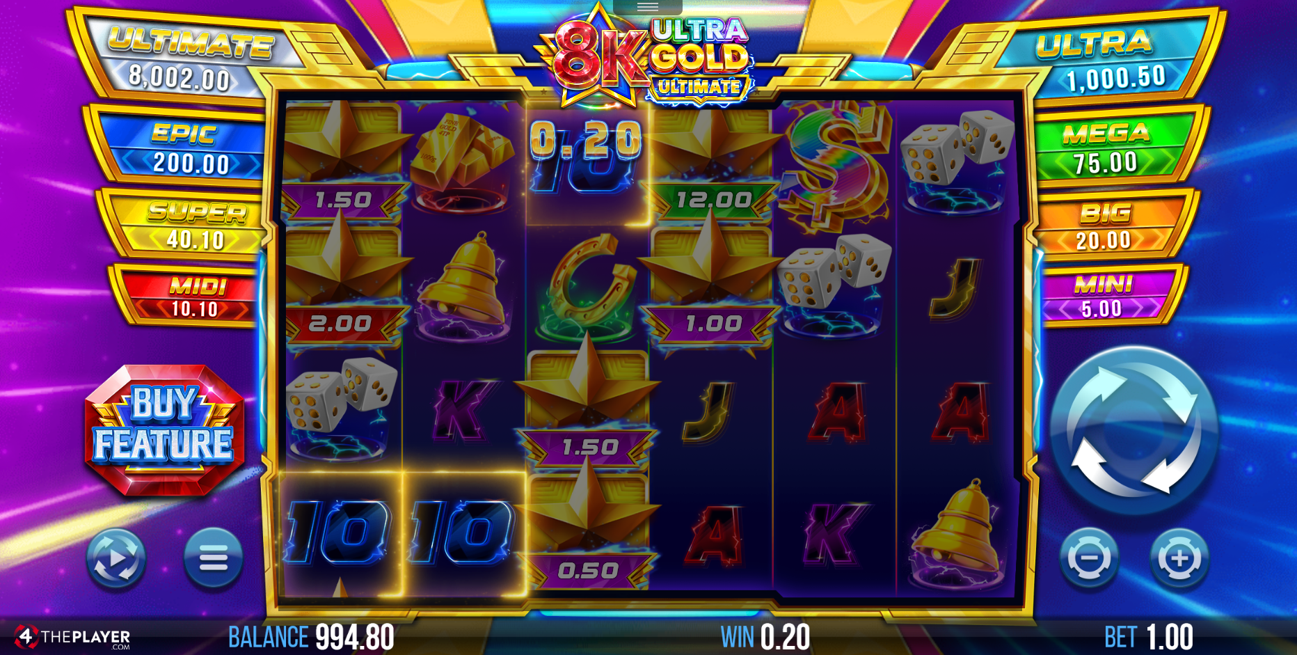 8K Ultra Gold Ultimate offers 4,096 ways to win