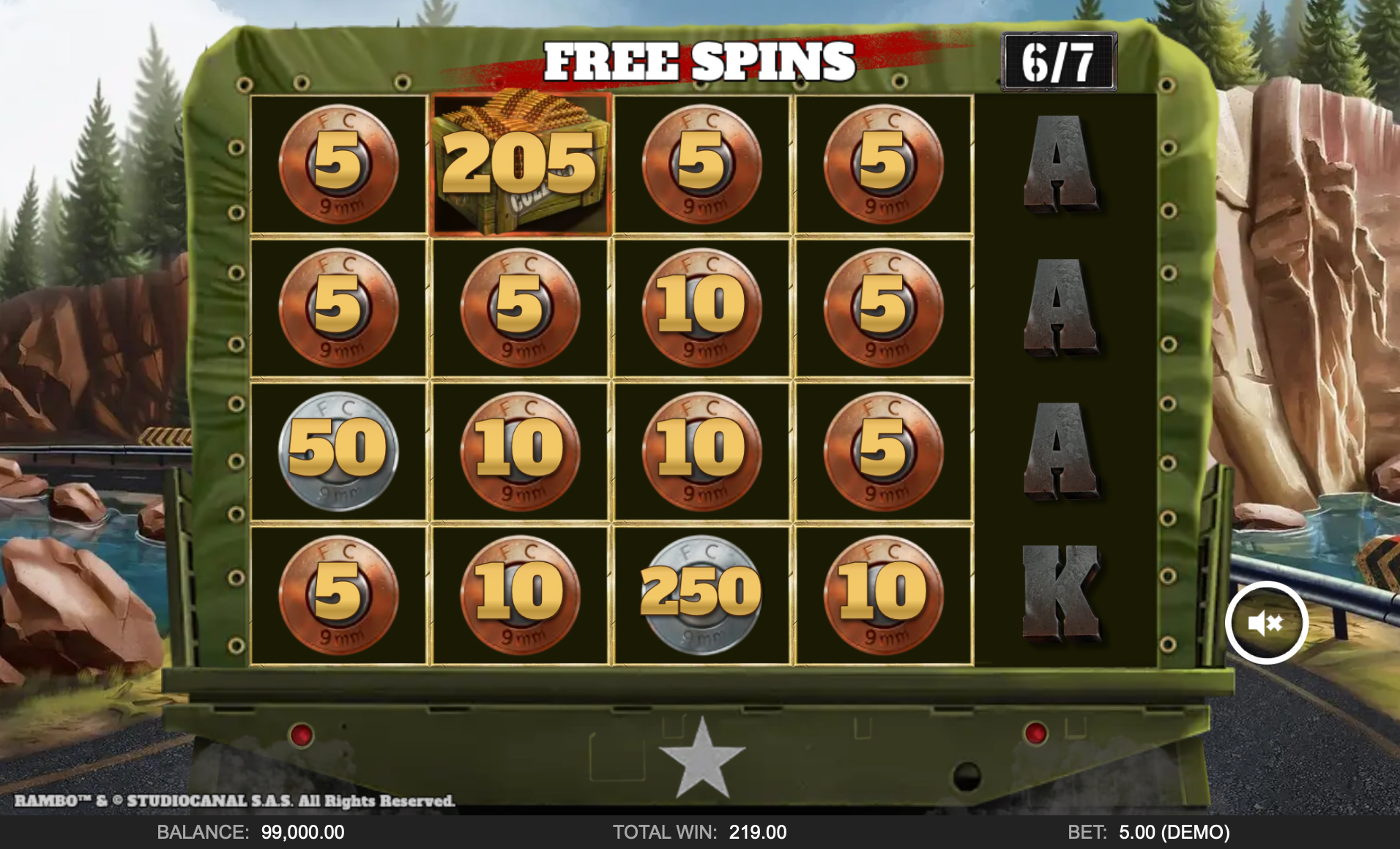 Rambo Free Spins