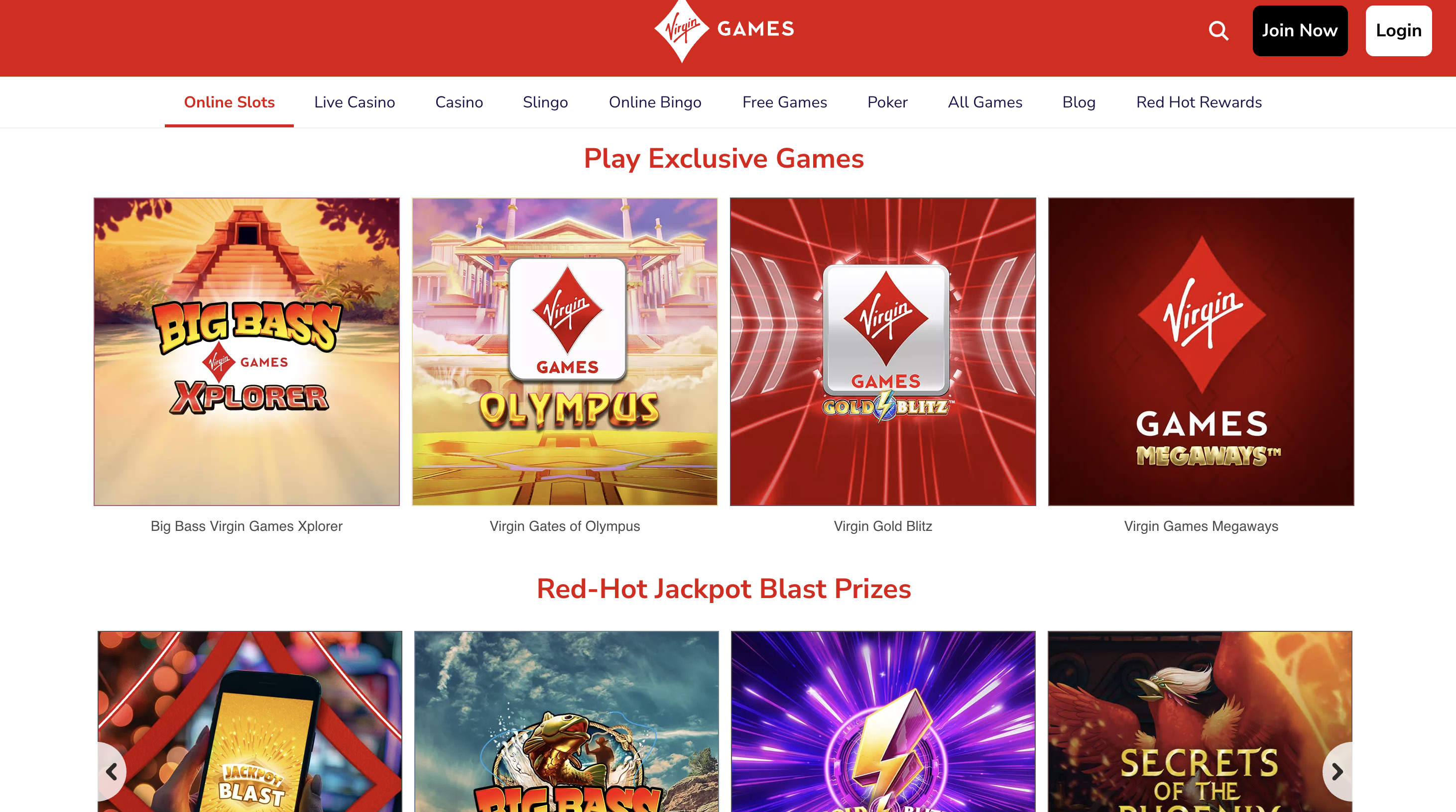 Virgin Games has a great collection of slots