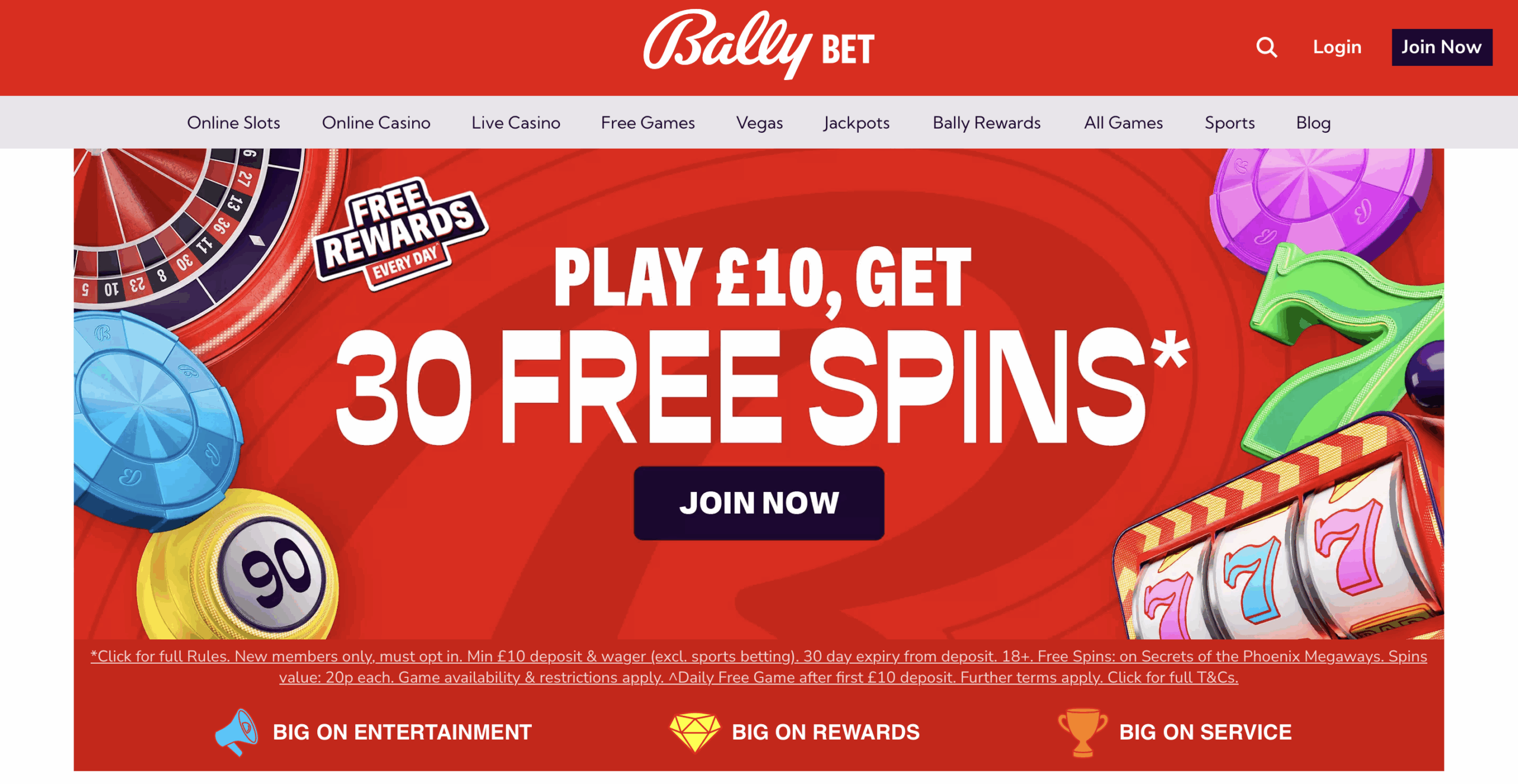 Bally Bet Sports & Casino Homepage