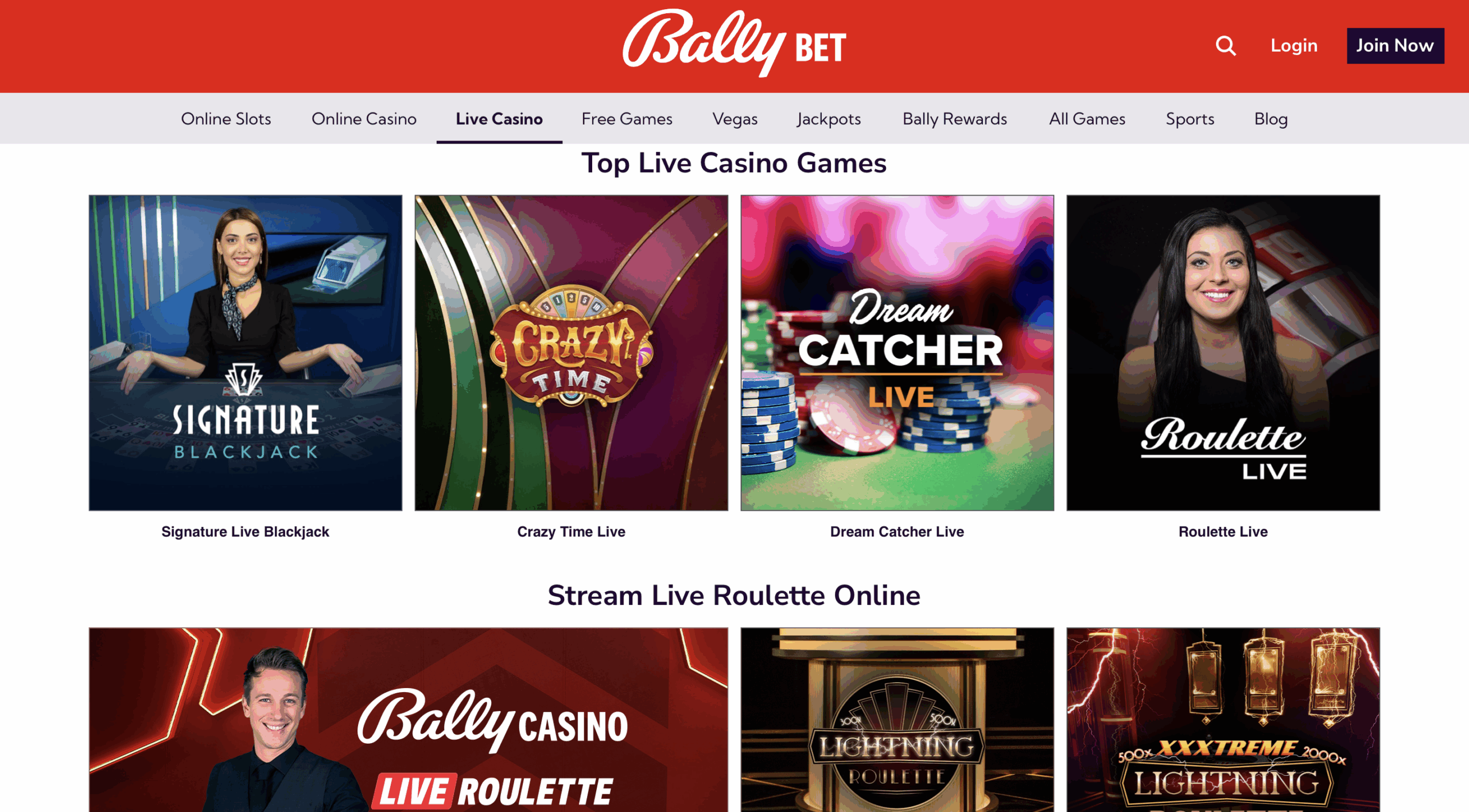 Bally Bet Sports & Casino Live Casino