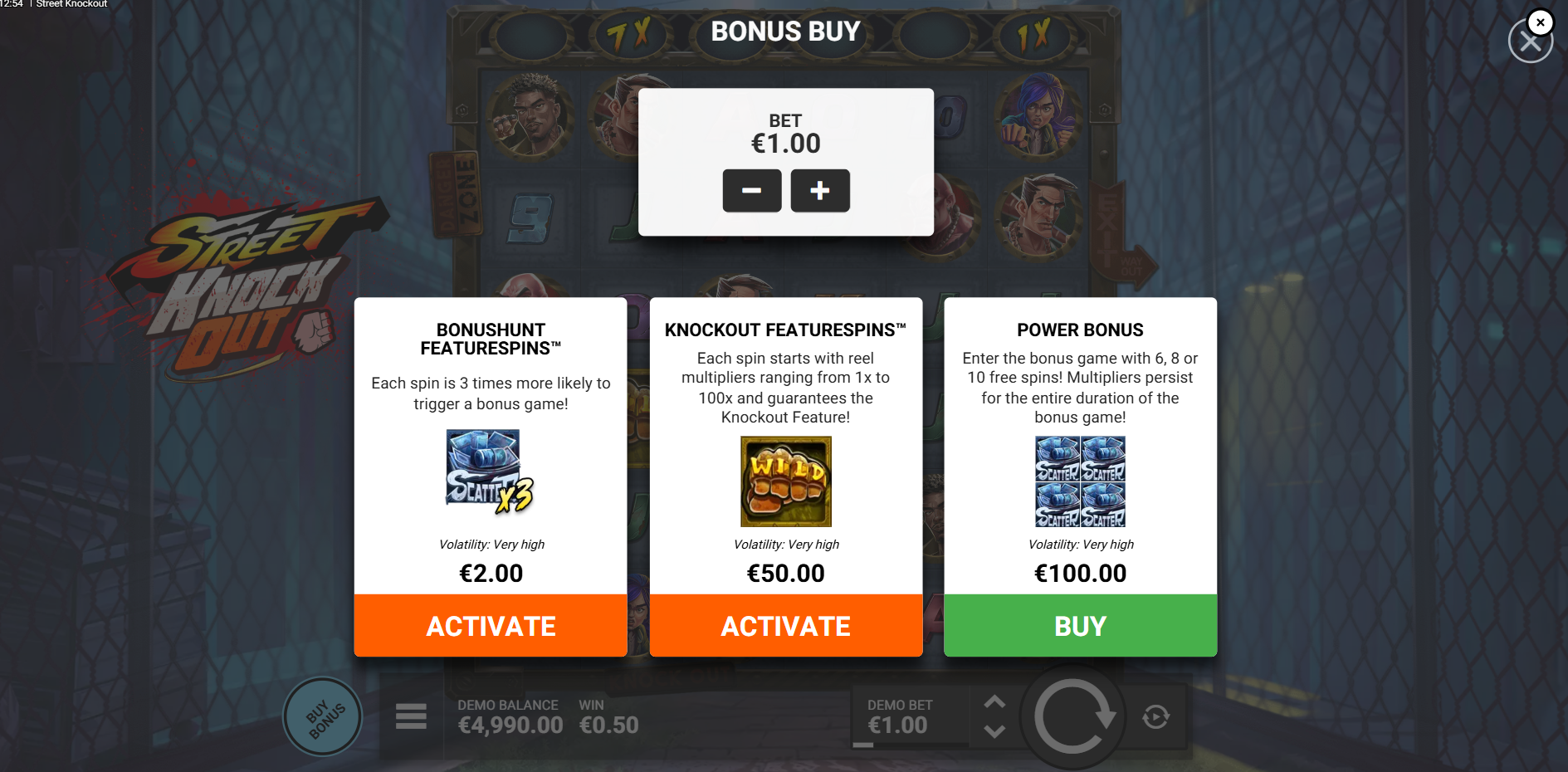 The Following Options are Available in The Buy Bonus Tab