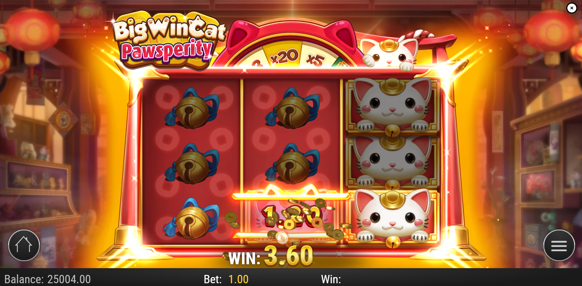 Wins occur when 3 matching symbols land across reels 1-3, including Wild symbols