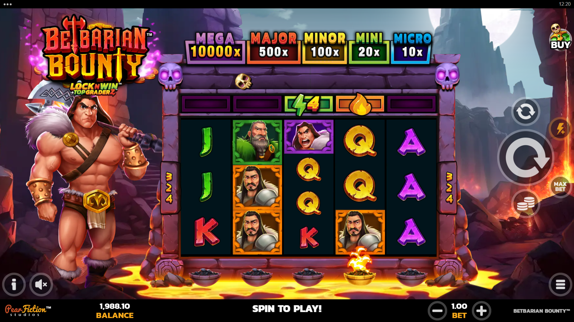 Betbarian Bounty base game play