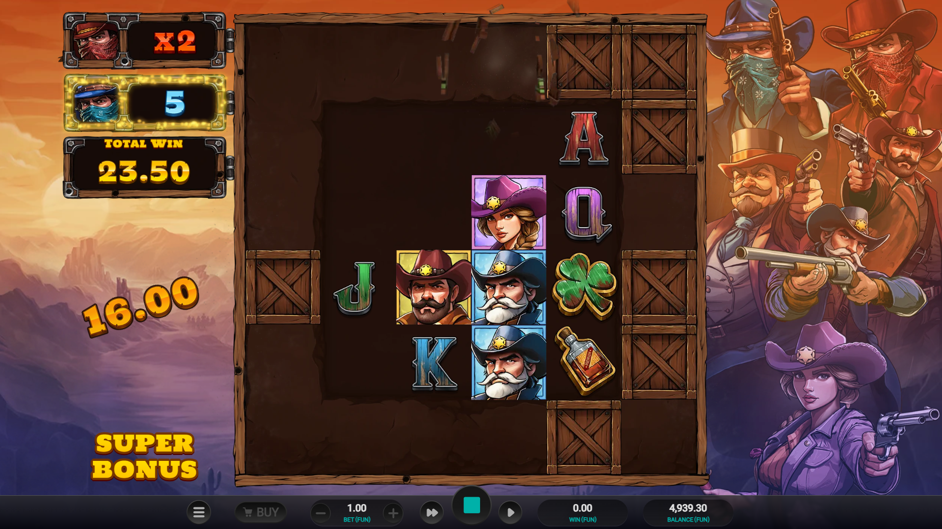 Destroying a Boss Bandit During Free Spins Awards a Cash Reward and Additional Spins