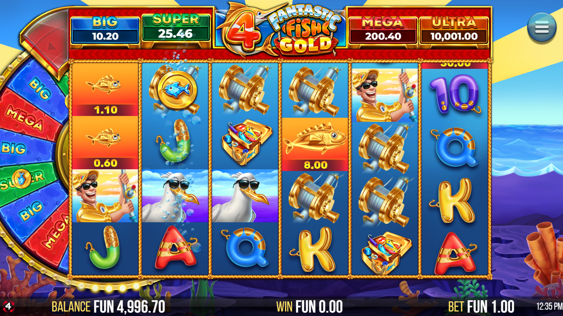 Land Fortune coins to increase Prizes and trigger the Fortune Wheel