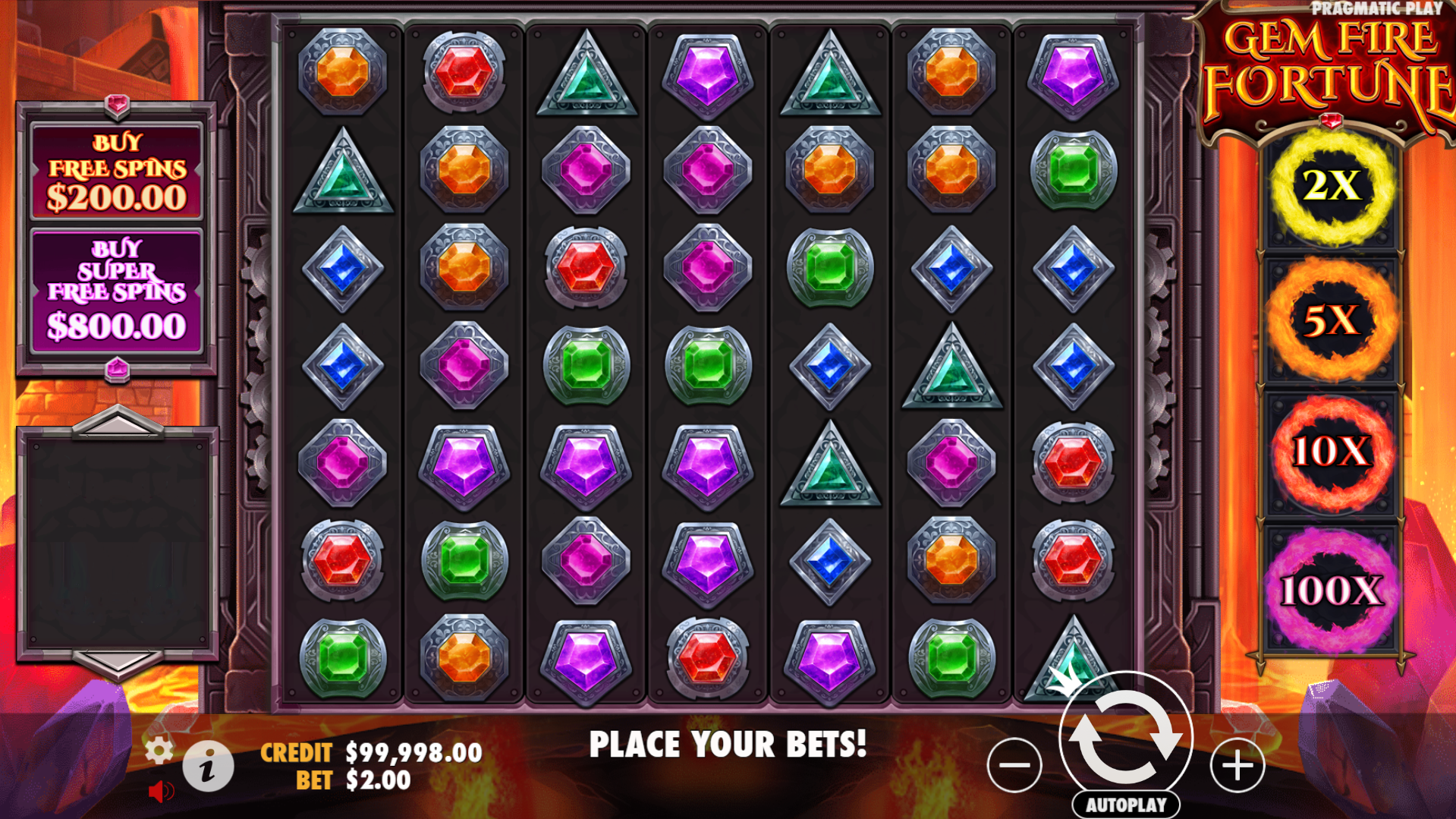 Gem Fire Fortune Base Game Play