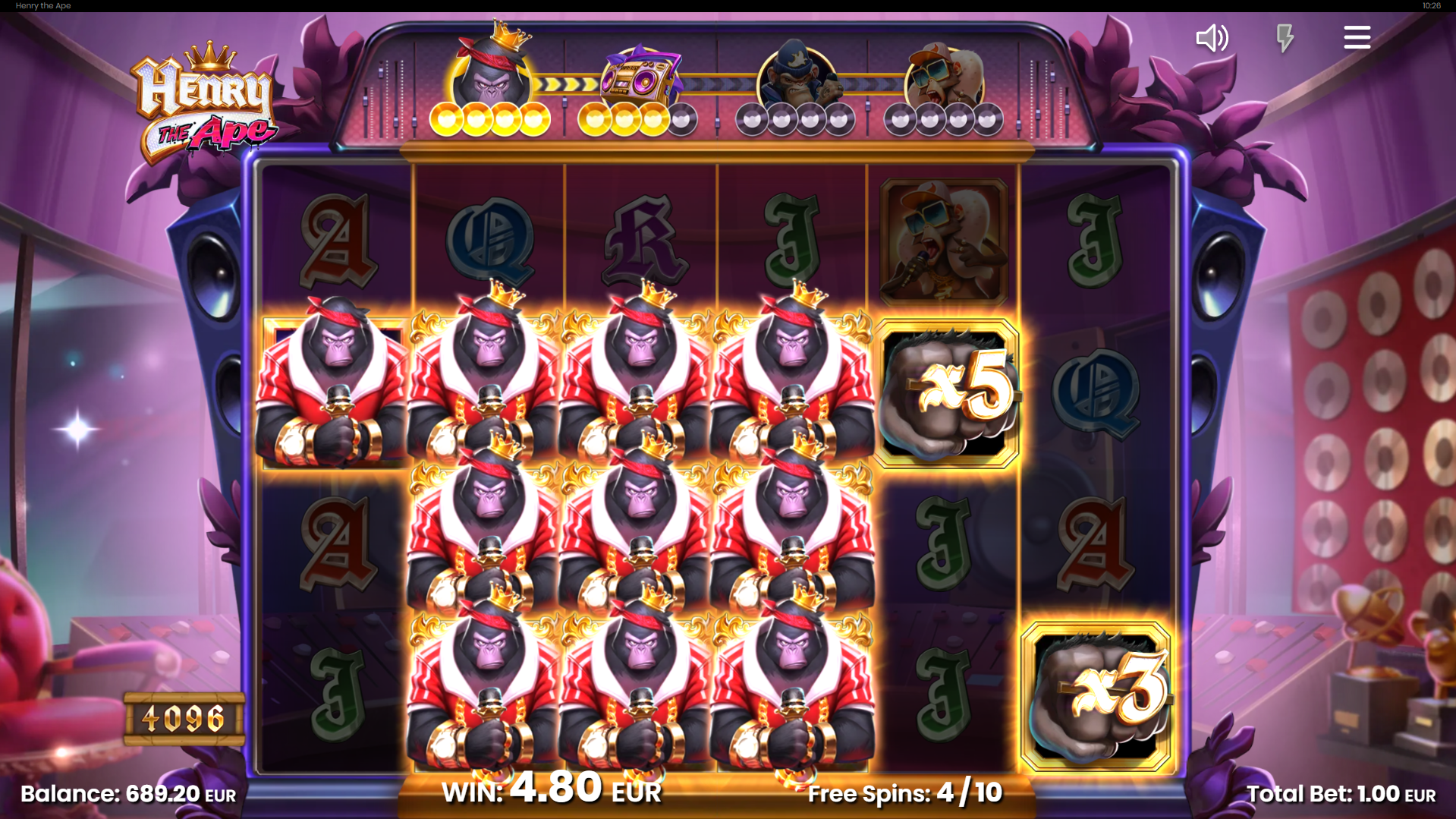 Henry The Ape Free Spins bonus play