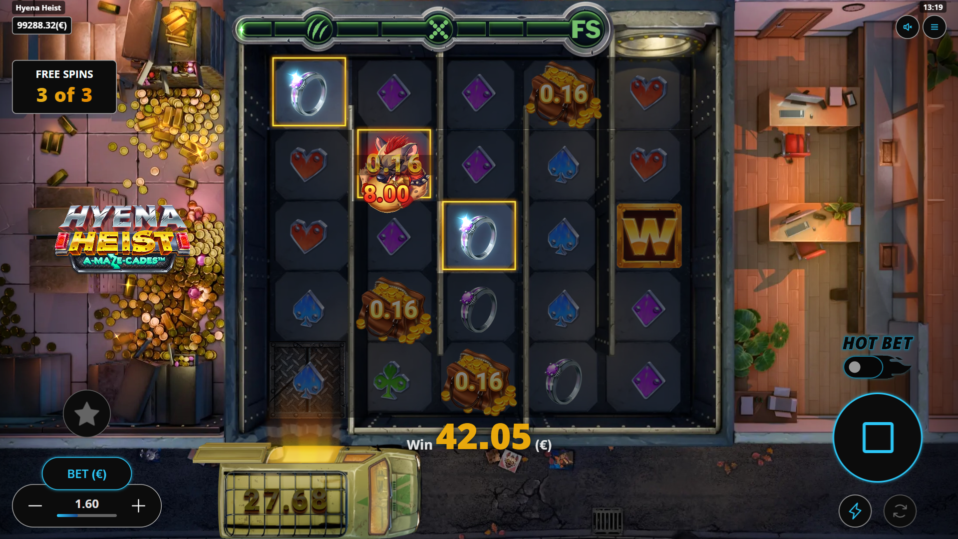 Hyena Heist Free Spins play