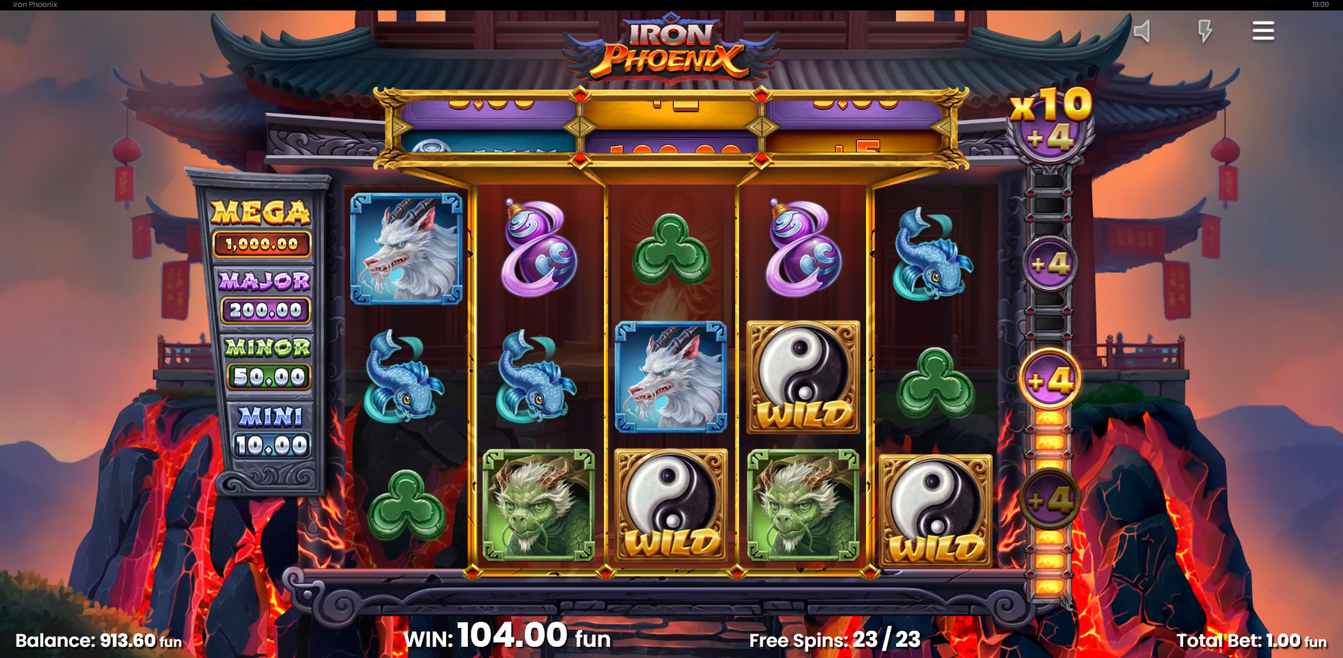 Collect Phoenix Symbols to Progress the Meter for Additional Spins and a x10 Win Multiplier