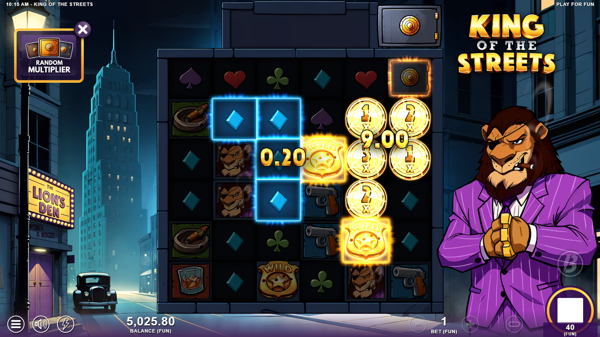 Form clusters of 5 or more Coin symbols for multiplier wins