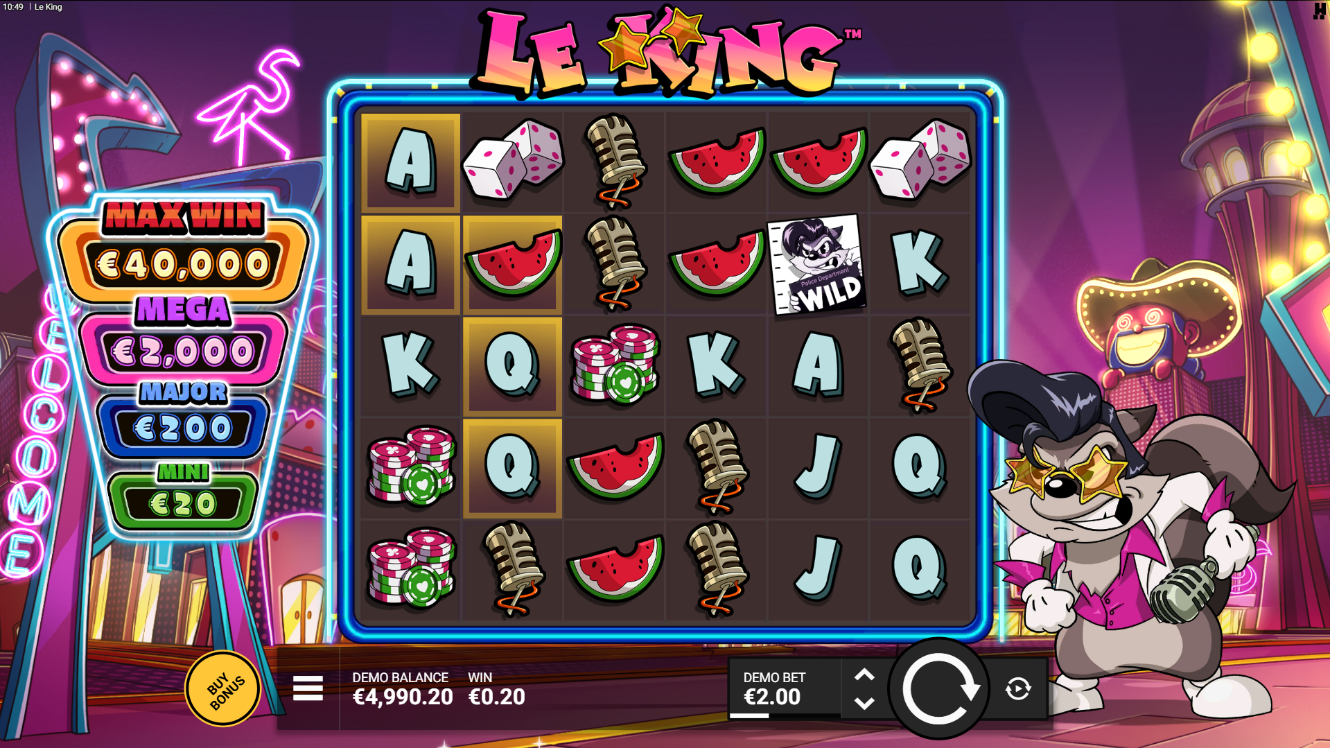 Winning Clusters Leave Behind Golden Squares, Activated by a Neon Rainbow Symbol