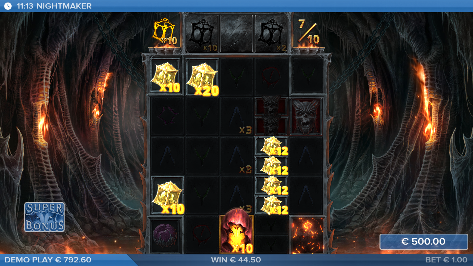 Nightmaker Super Bonus play