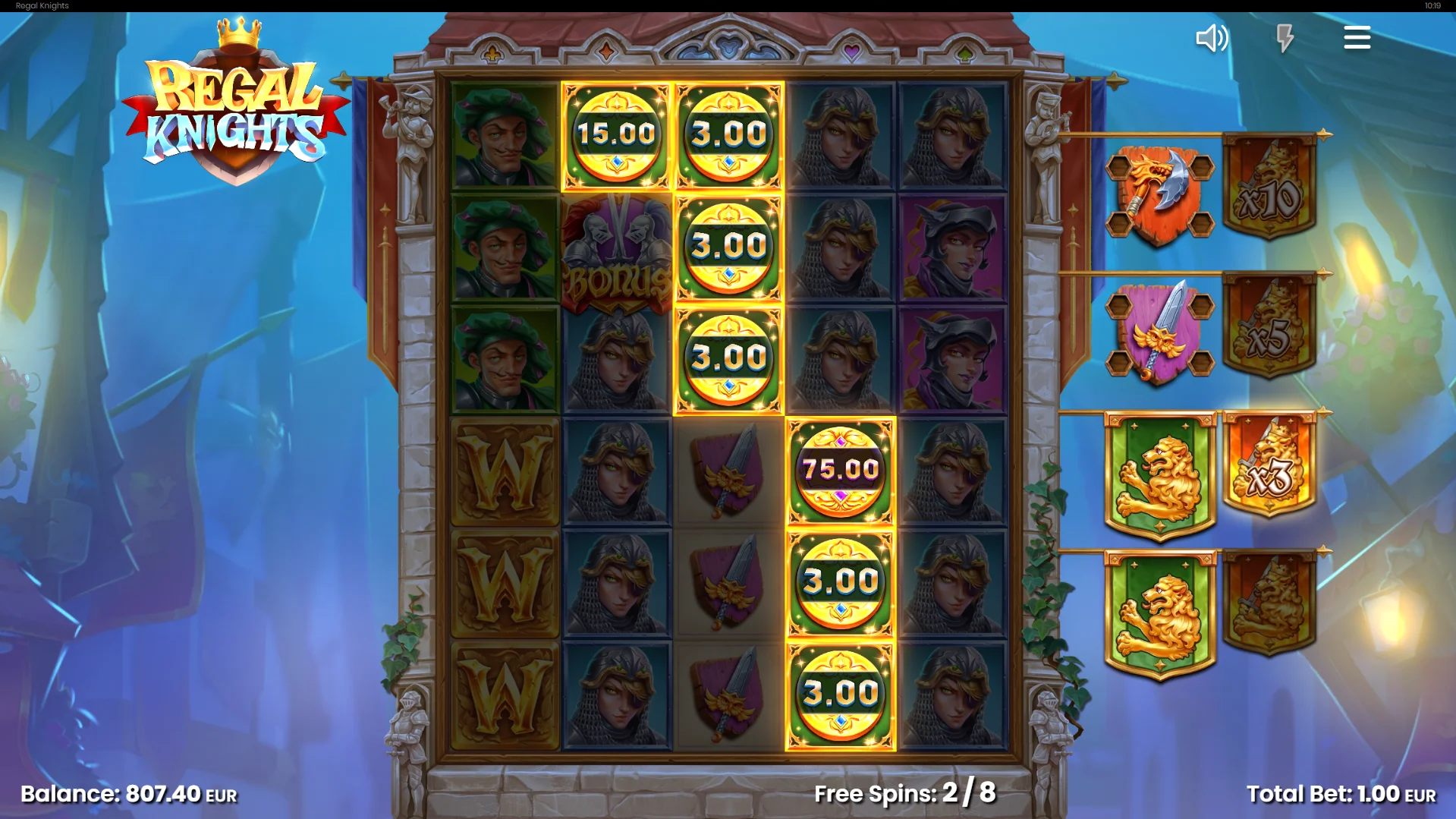 During Free Spins, collect scatters for progressive features and multipliers
